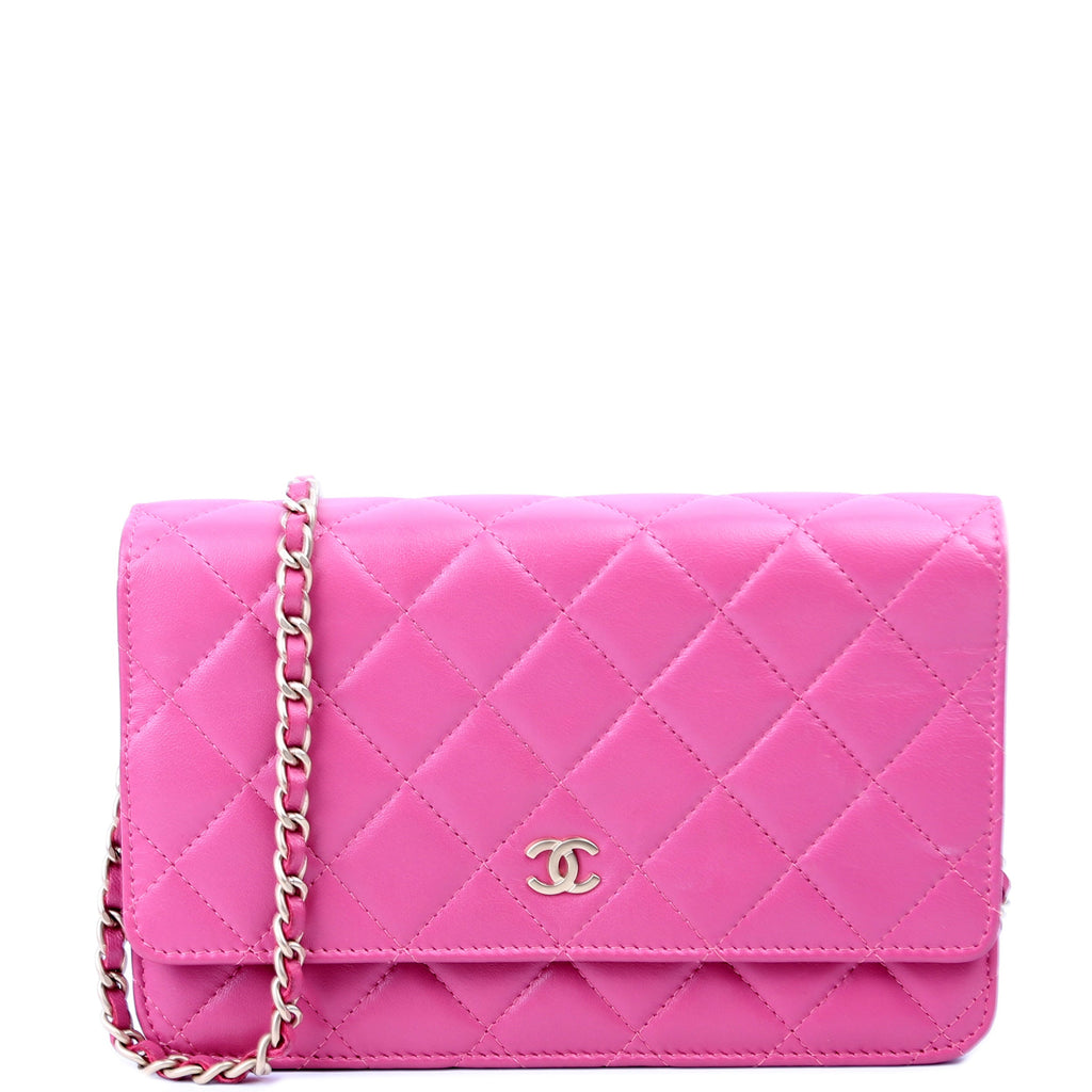 WOC Classic Quilted Lambskin Pink
