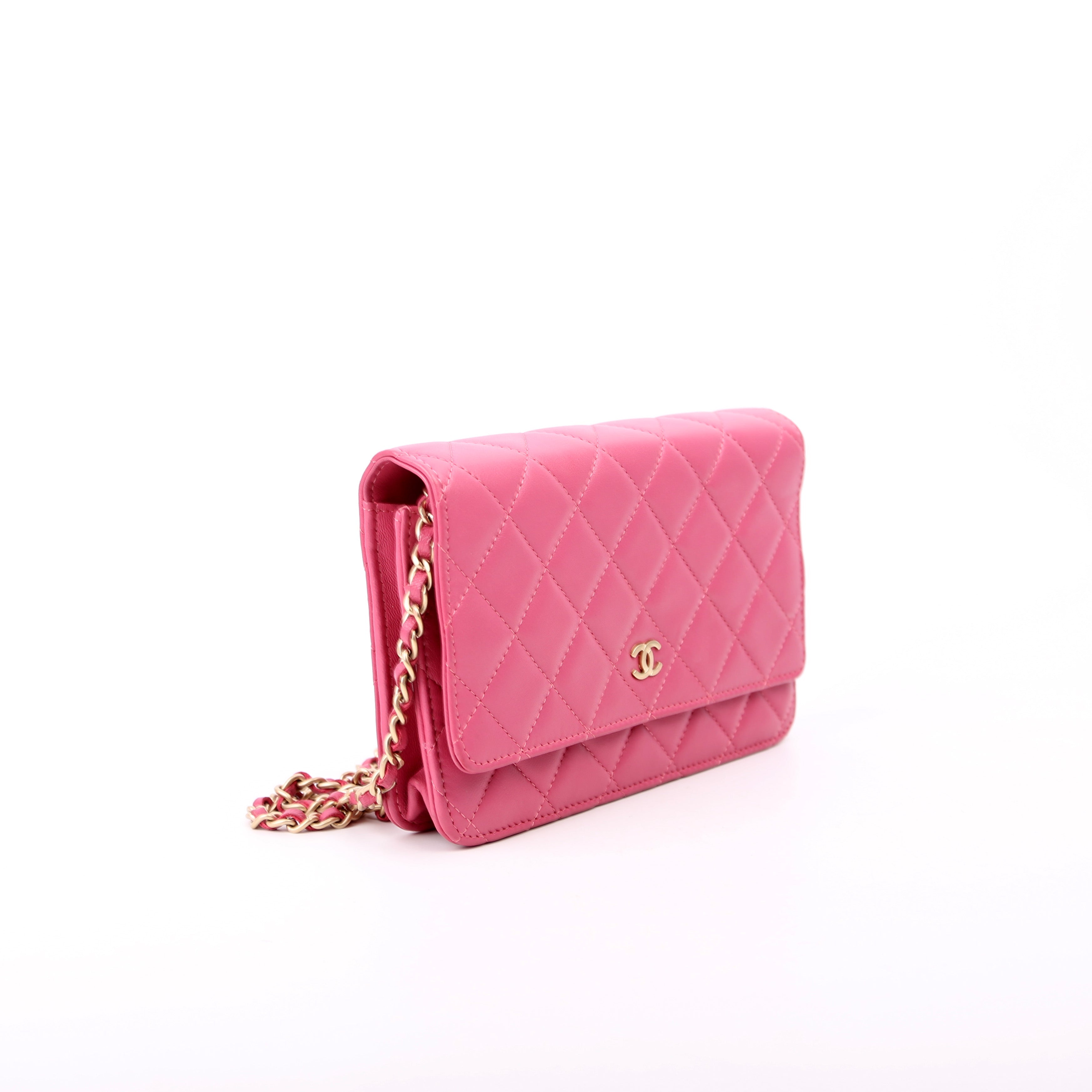WOC Classic Quilted Lambskin Pink