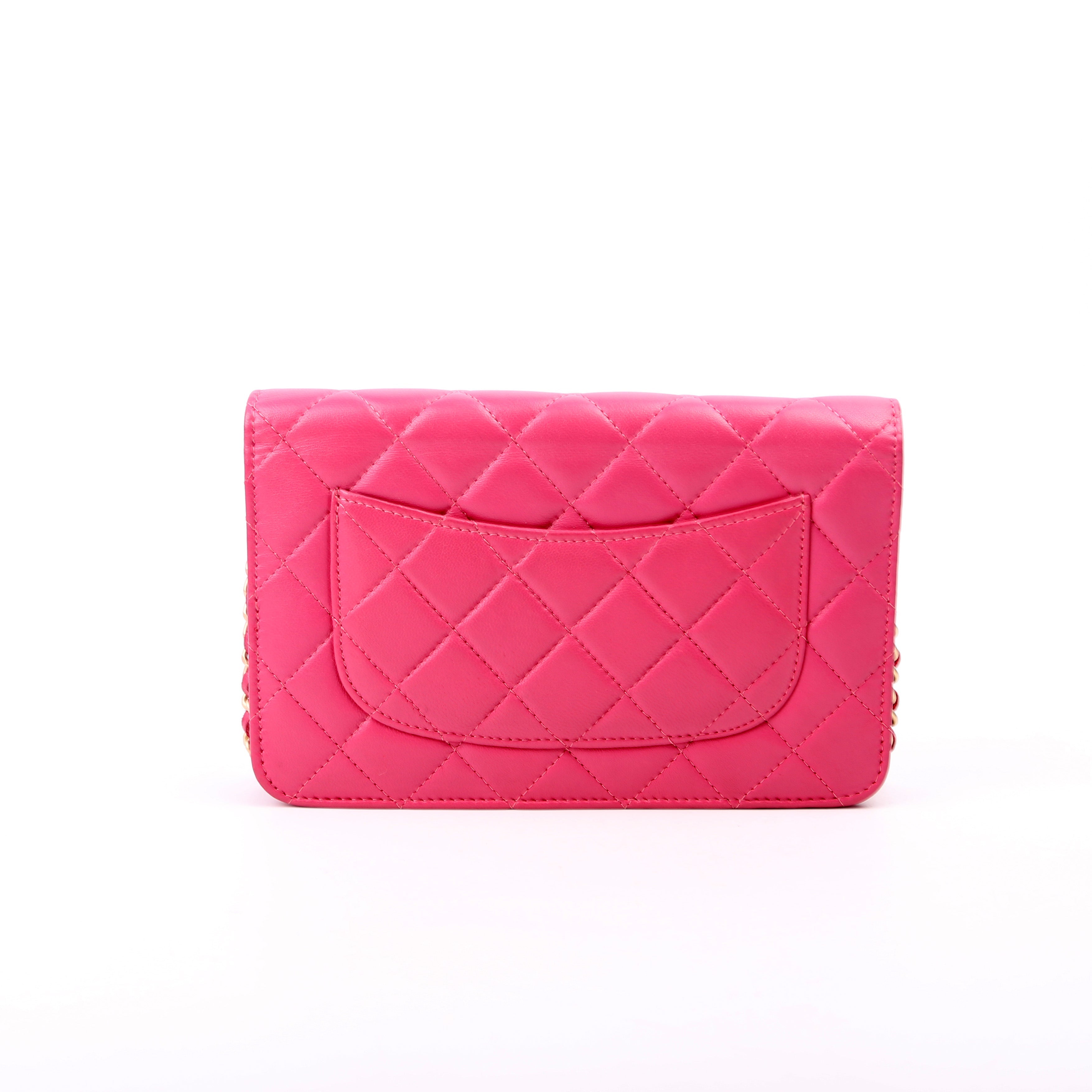 WOC Classic Quilted Lambskin Pink