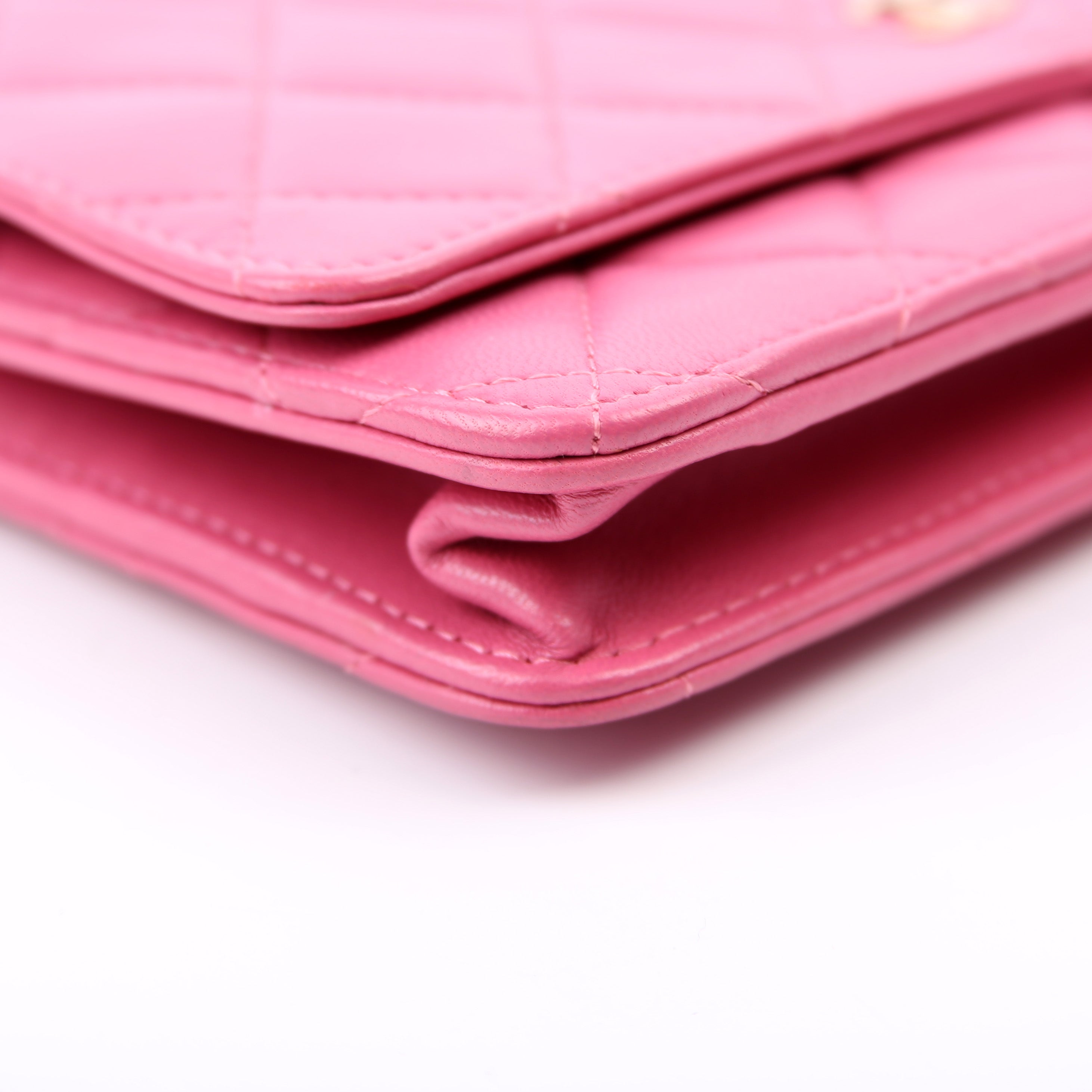 WOC Classic Quilted Lambskin Pink
