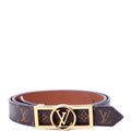 Dauphine 25MM Reversible Monogram/Leather Belt Size 80/32