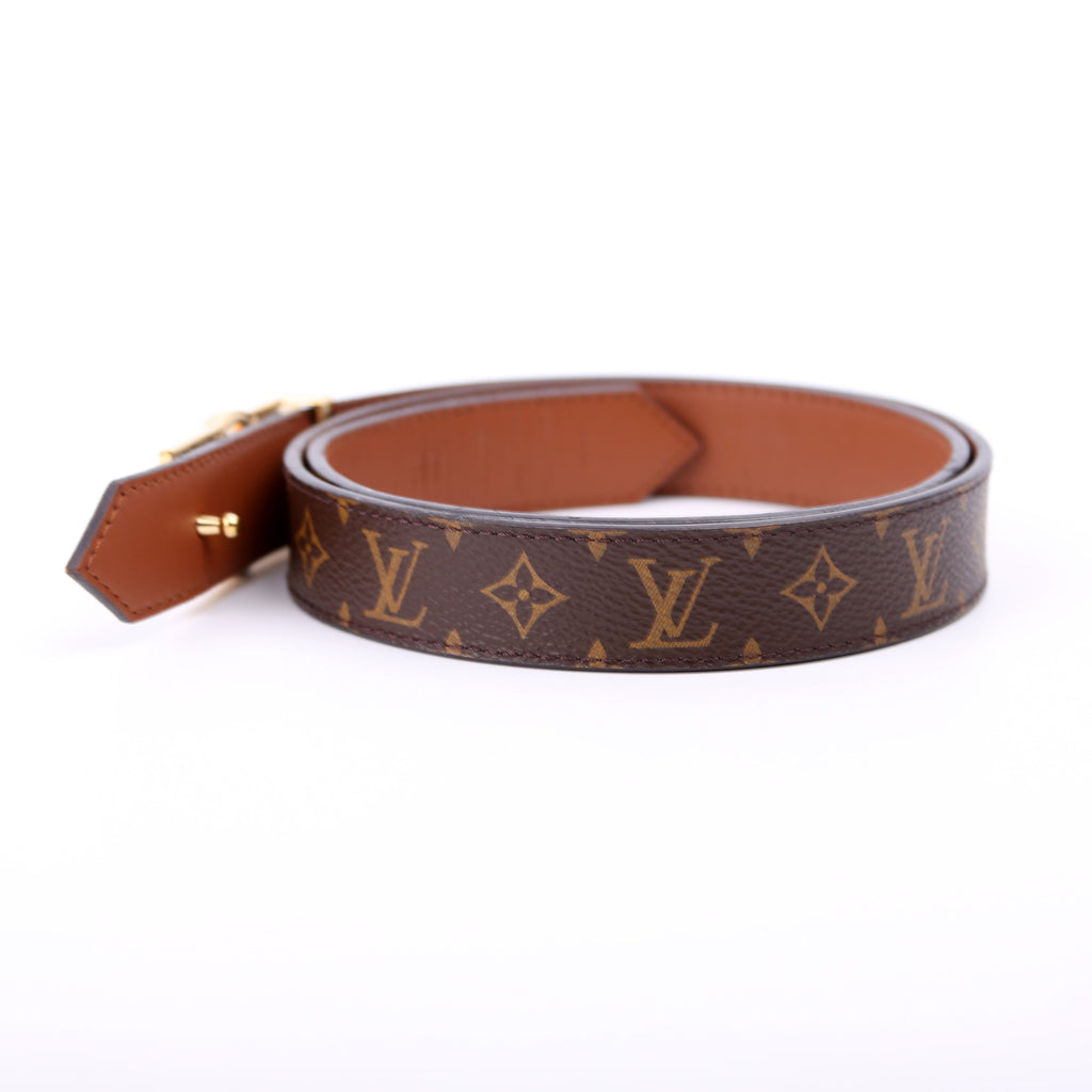 Dauphine 25MM Reversible Monogram/Leather Belt Size 80/32