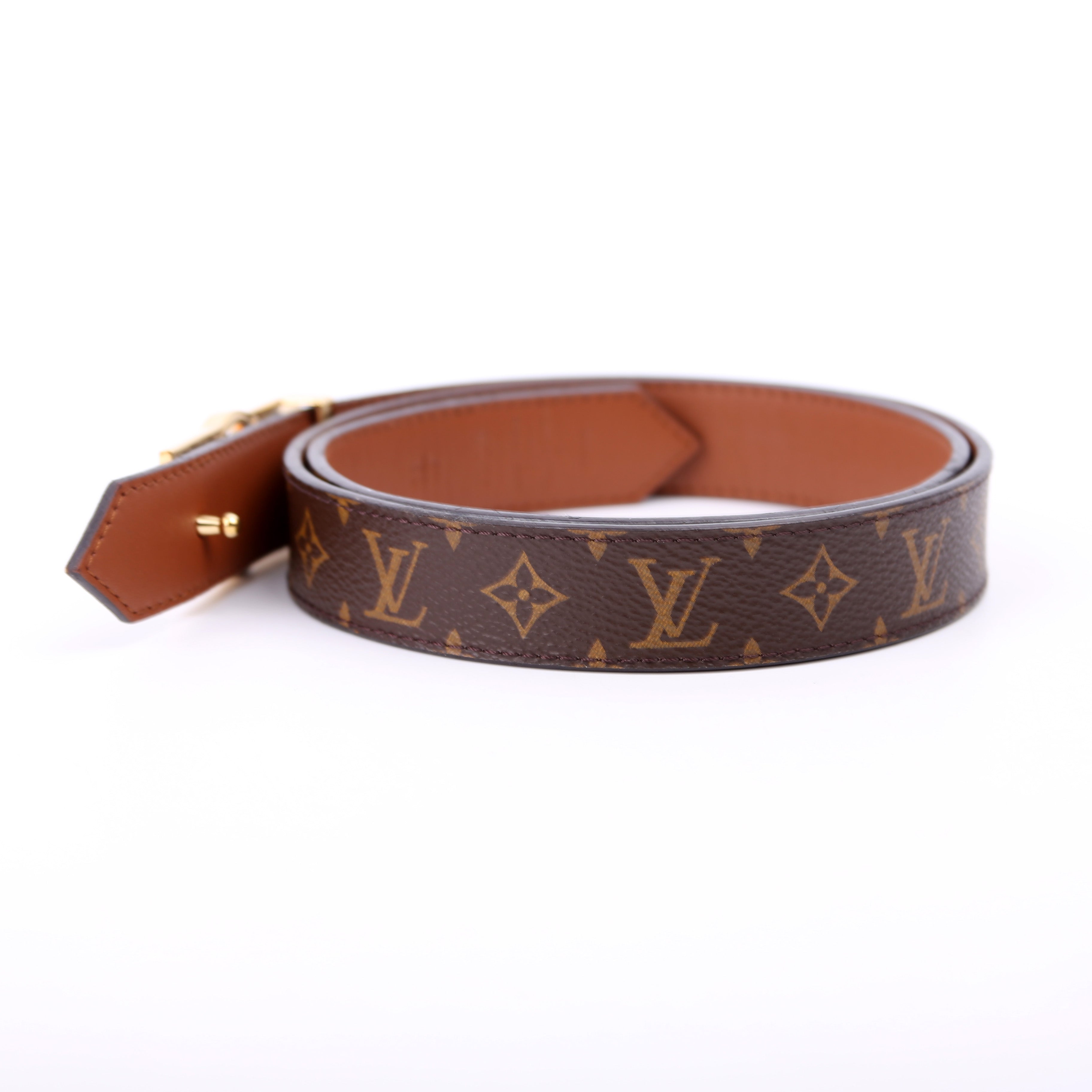 Dauphine 25MM Reversible Monogram/Leather Belt Size 80/32