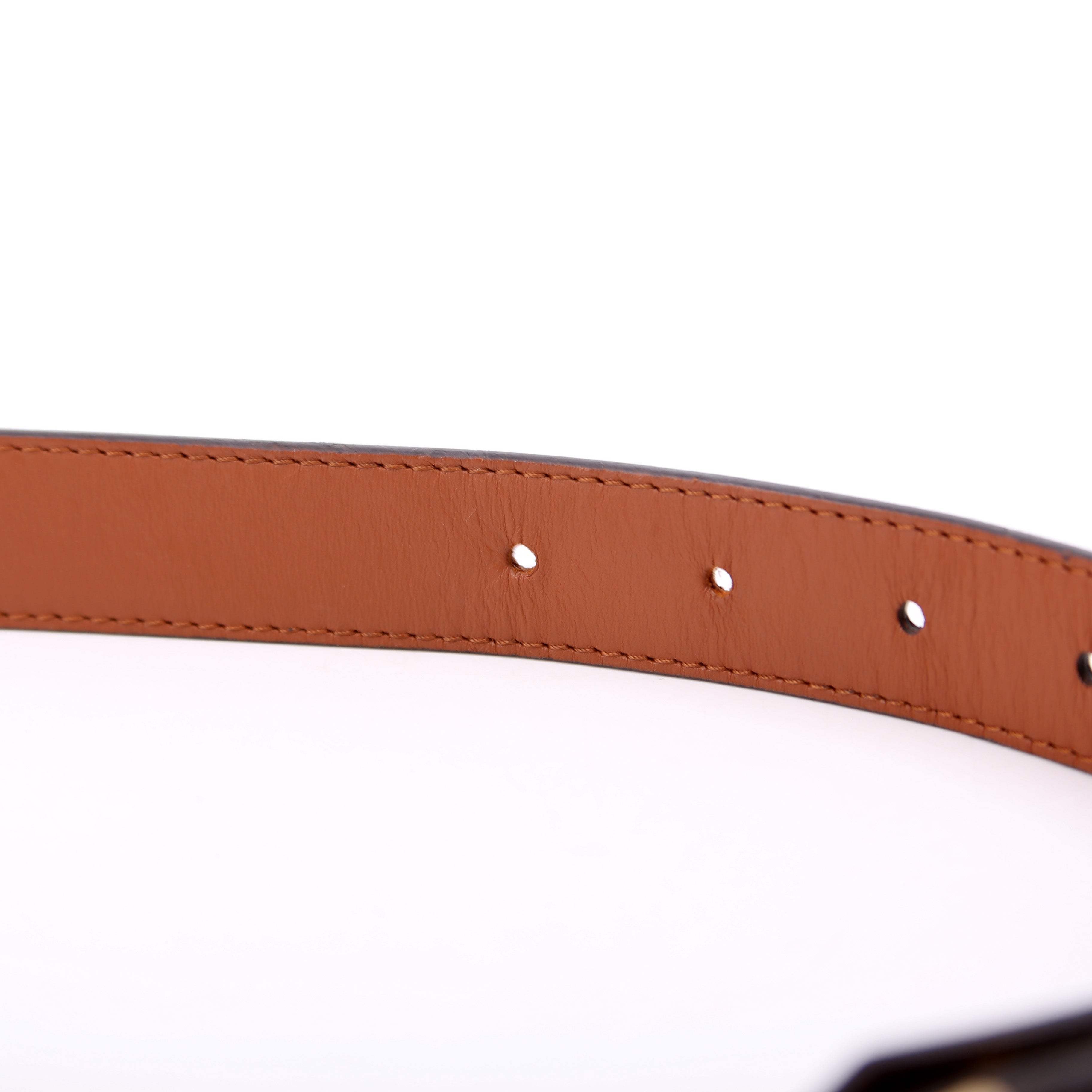 Dauphine 25MM Reversible Monogram/Leather Belt Size 80/32