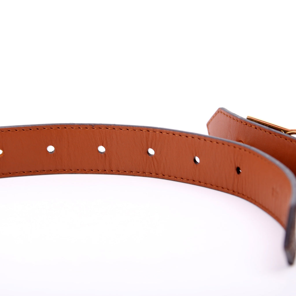 Dauphine 25MM Reversible Monogram/Leather Belt Size 80/32