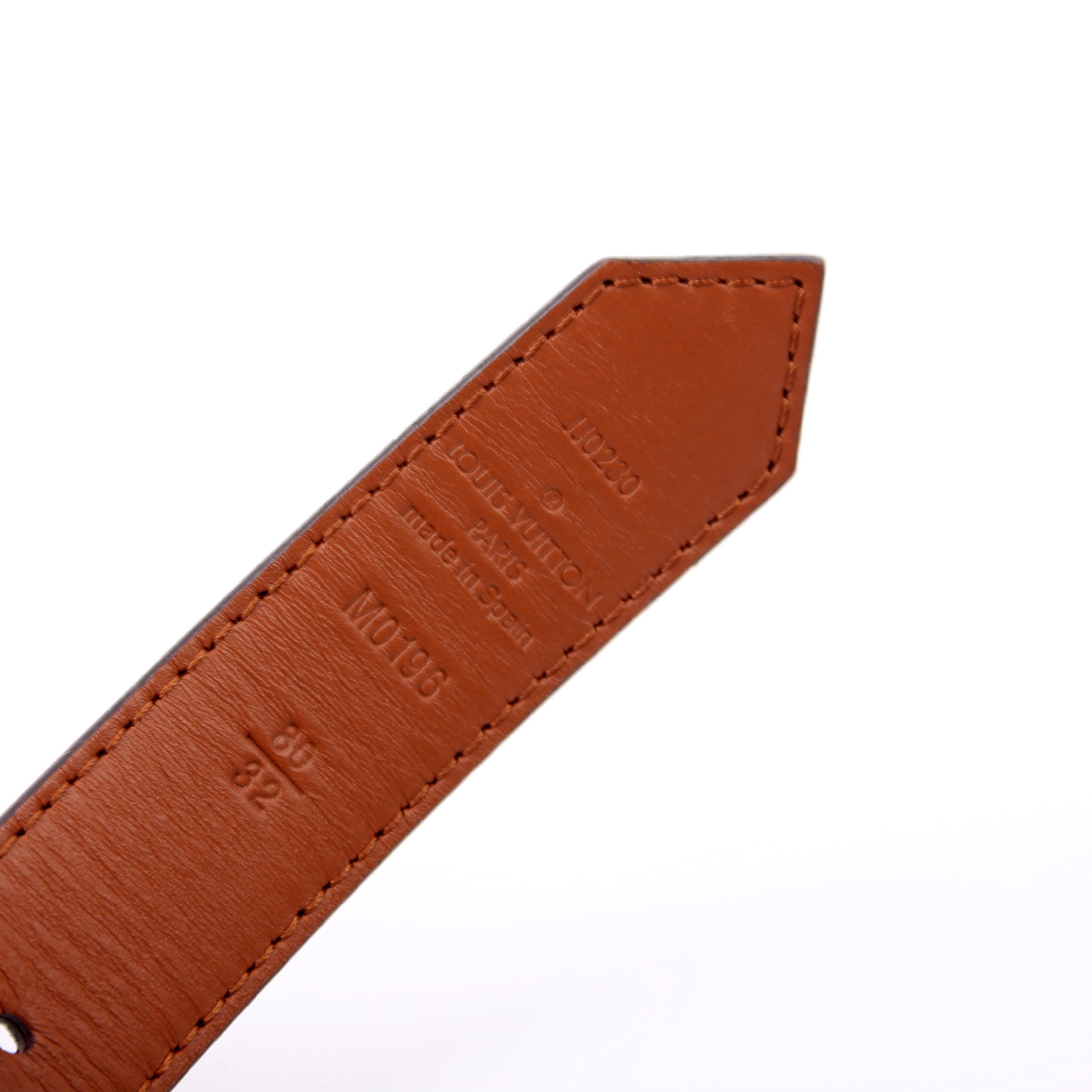 Dauphine 25MM Reversible Monogram/Leather Belt Size 80/32