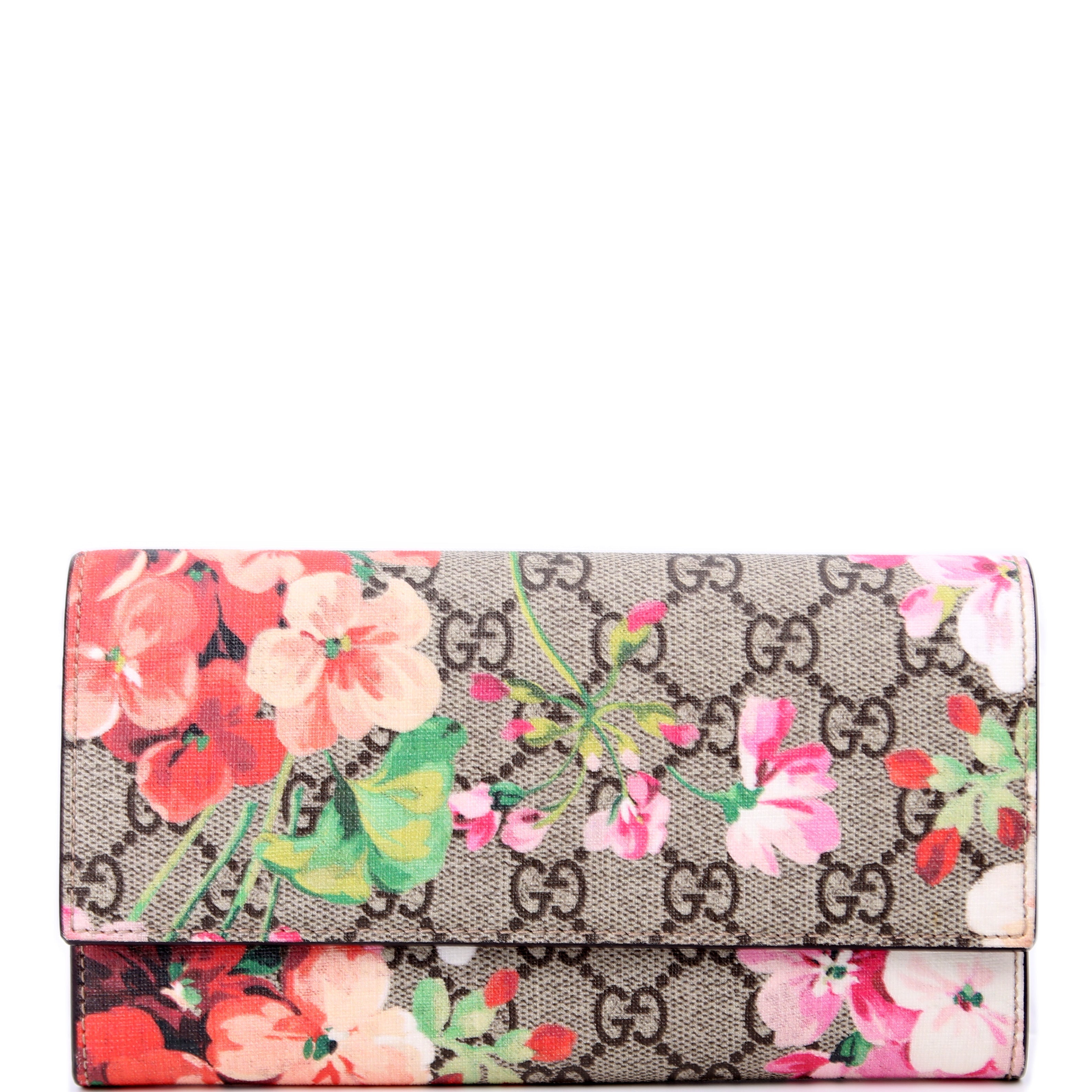 404070 GG Blooms Continental Wallet Beige/Multicolor