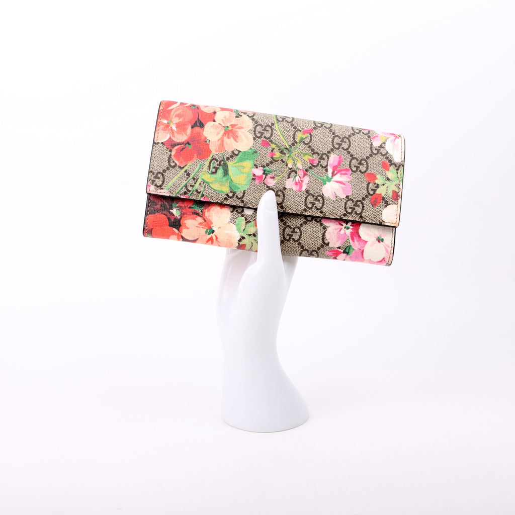 404070 GG Blooms Continental Wallet Beige/Multicolor