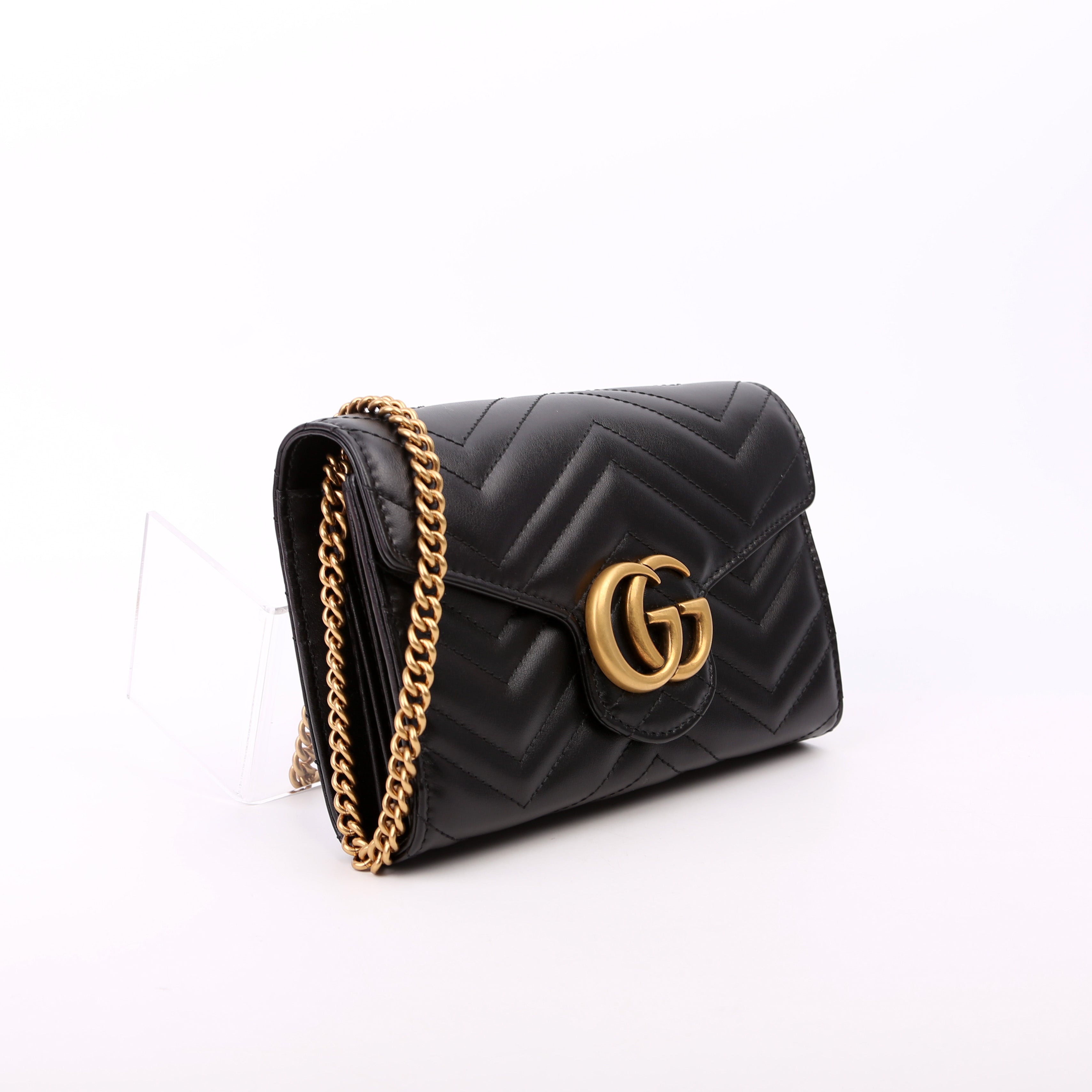 474575 Marmont Chain Wallet Black
