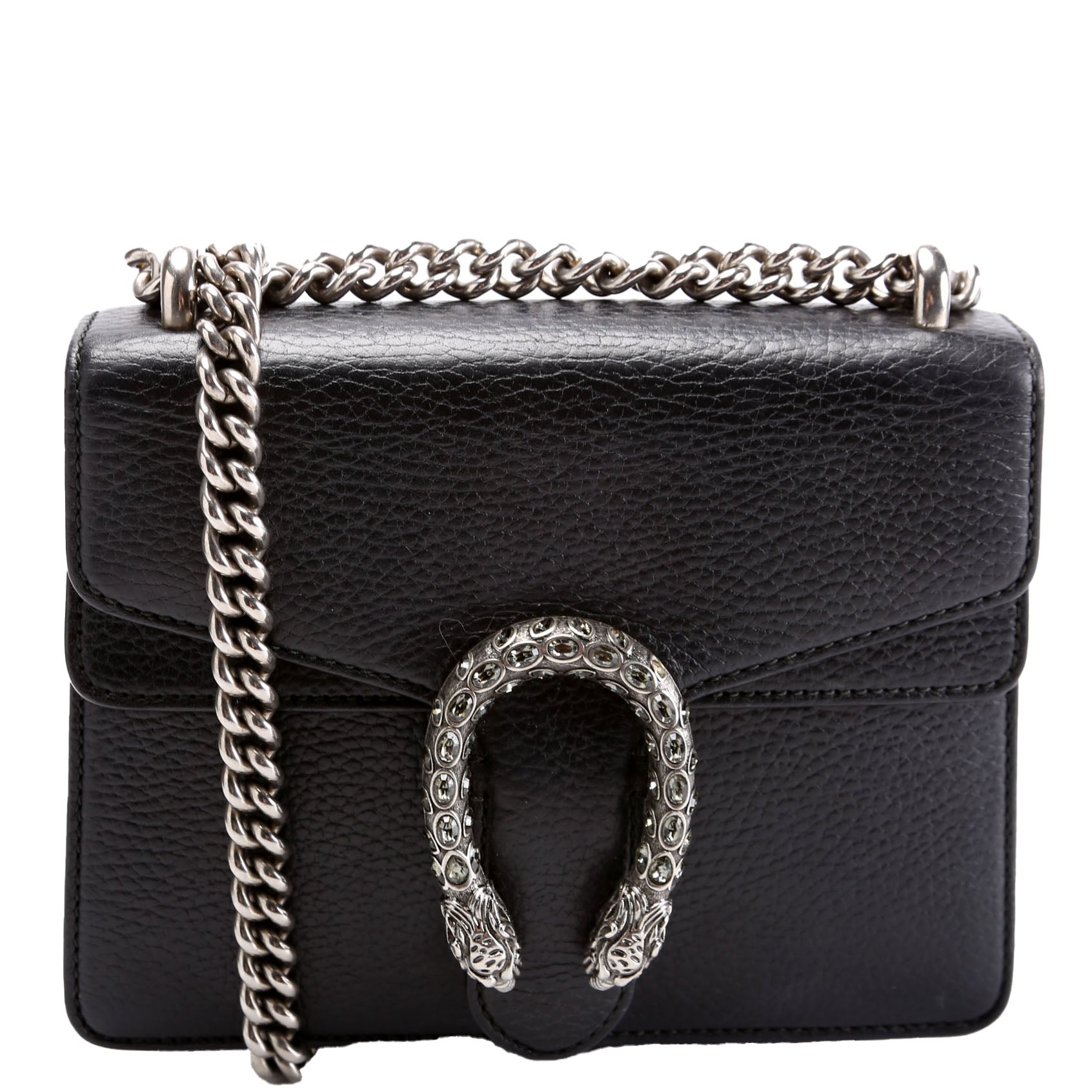 421970 Dionysus Leather Shoulder Mini Black