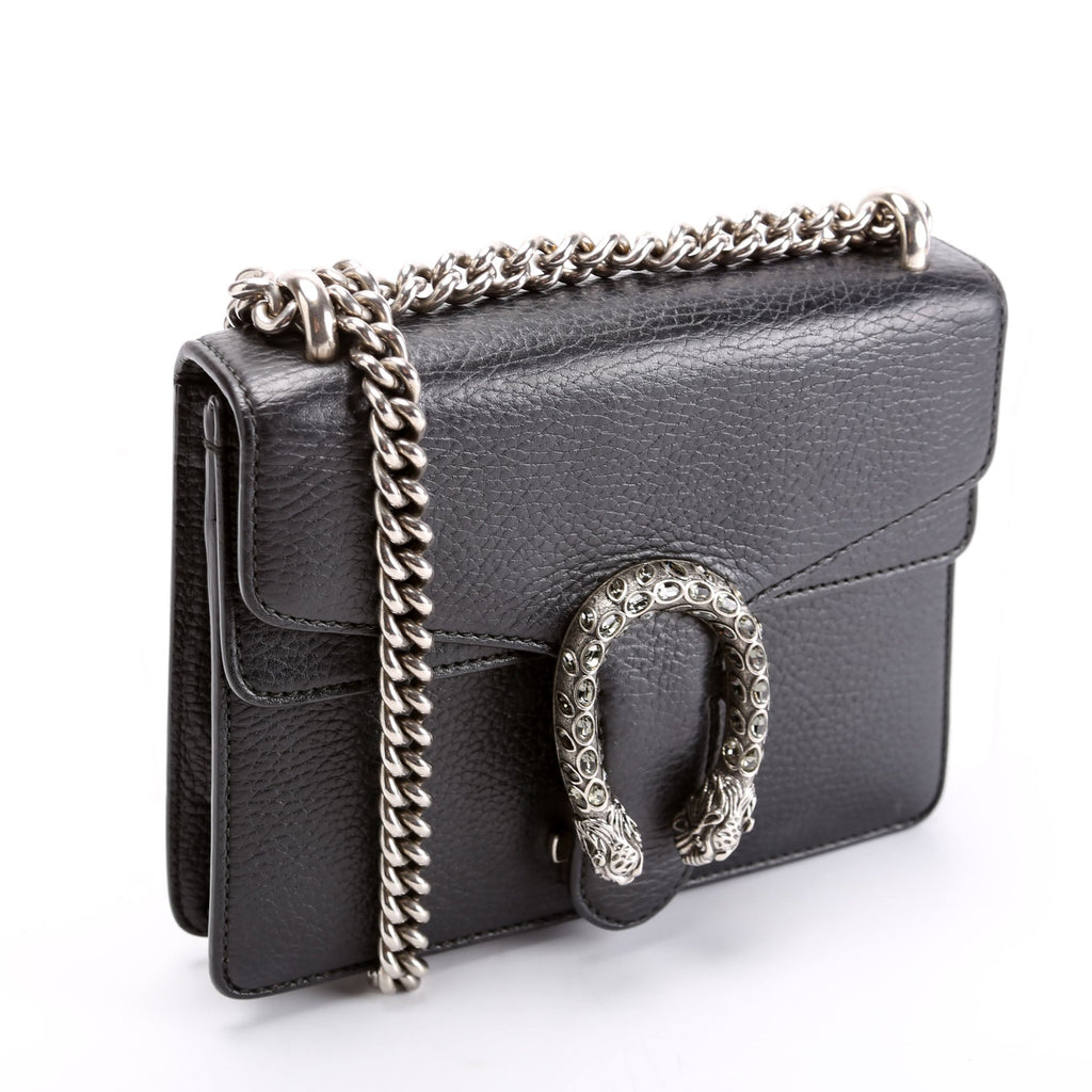 421970 Dionysus Leather Shoulder Mini Black