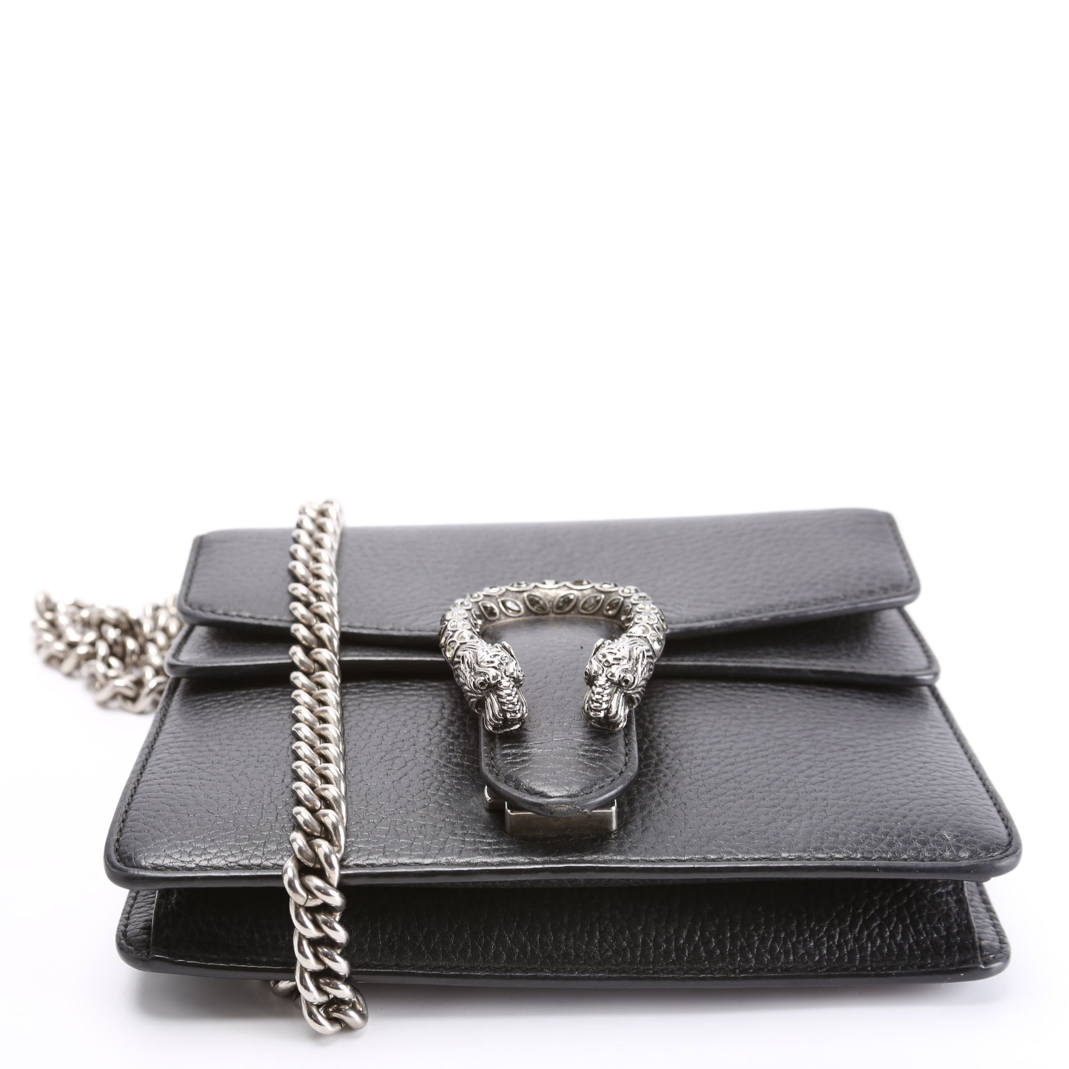 421970 Dionysus Leather Shoulder Mini Black