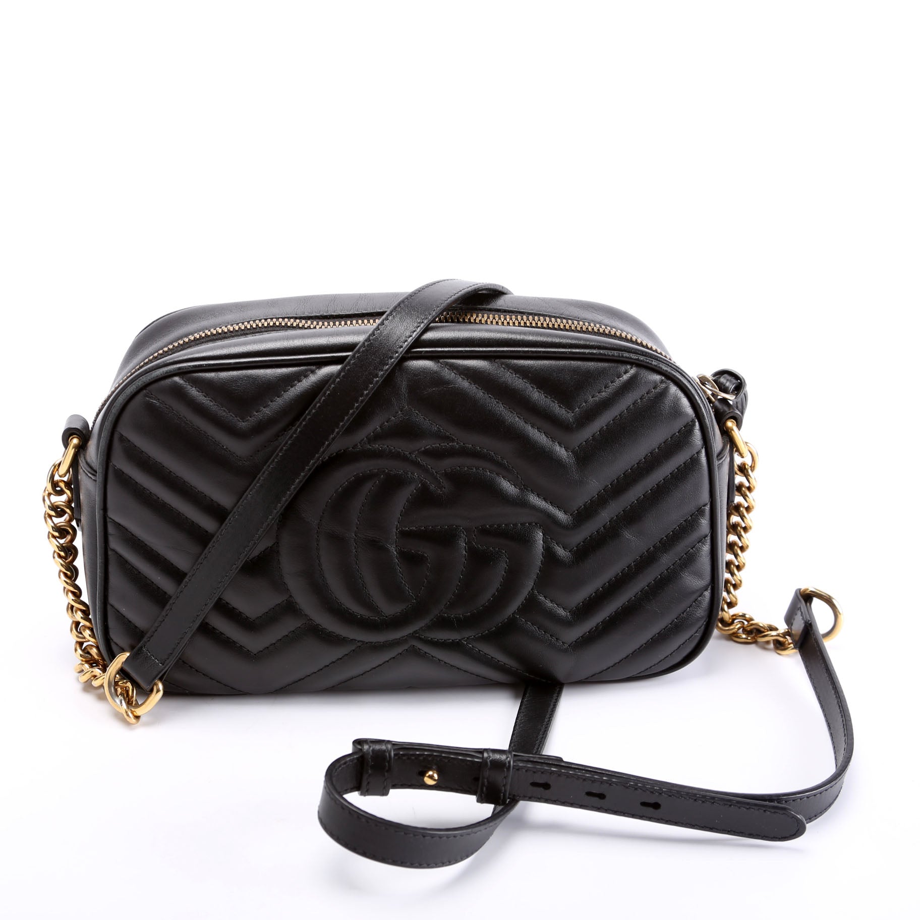 447632 Marmont Small Leather Camera Black