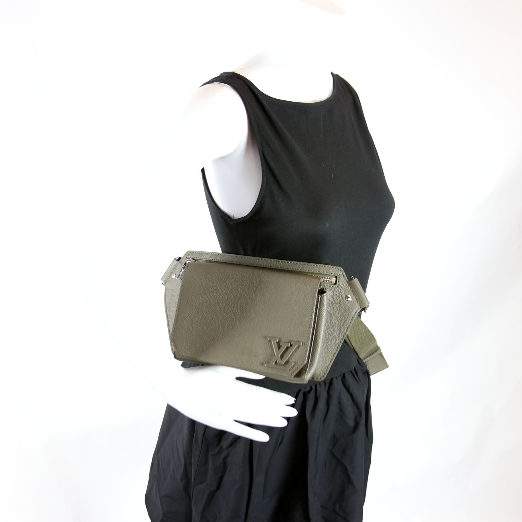 Takeoff Sling Bag LV Arerogram Leather Grey