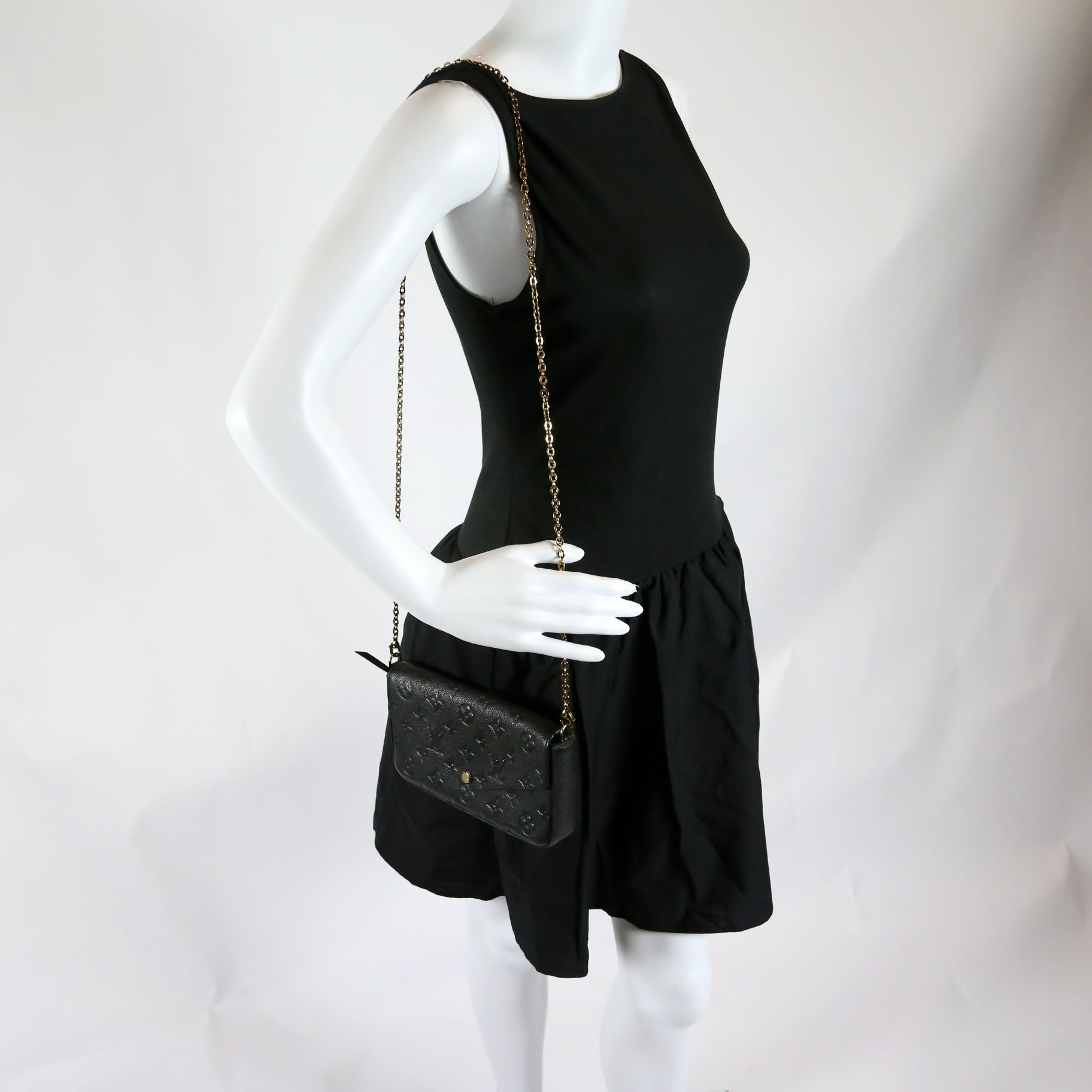 Pochette Felicie Empreinte Black