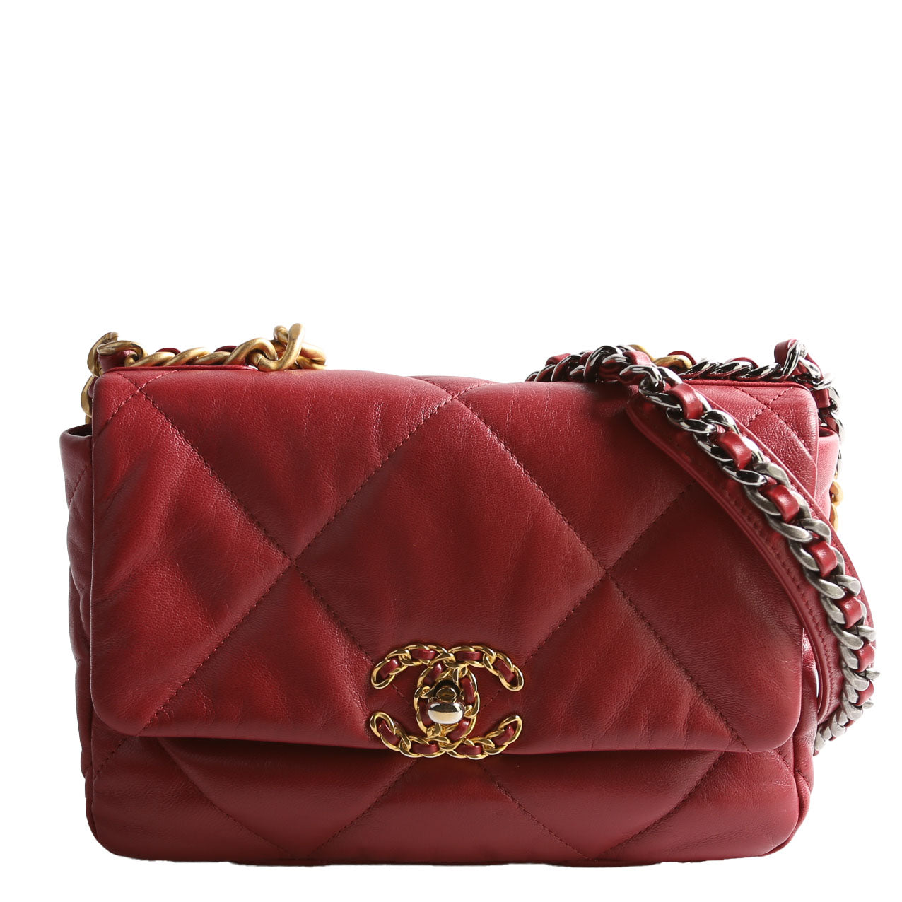 Quilted Goatskin 19 Medium Flap 30M Red