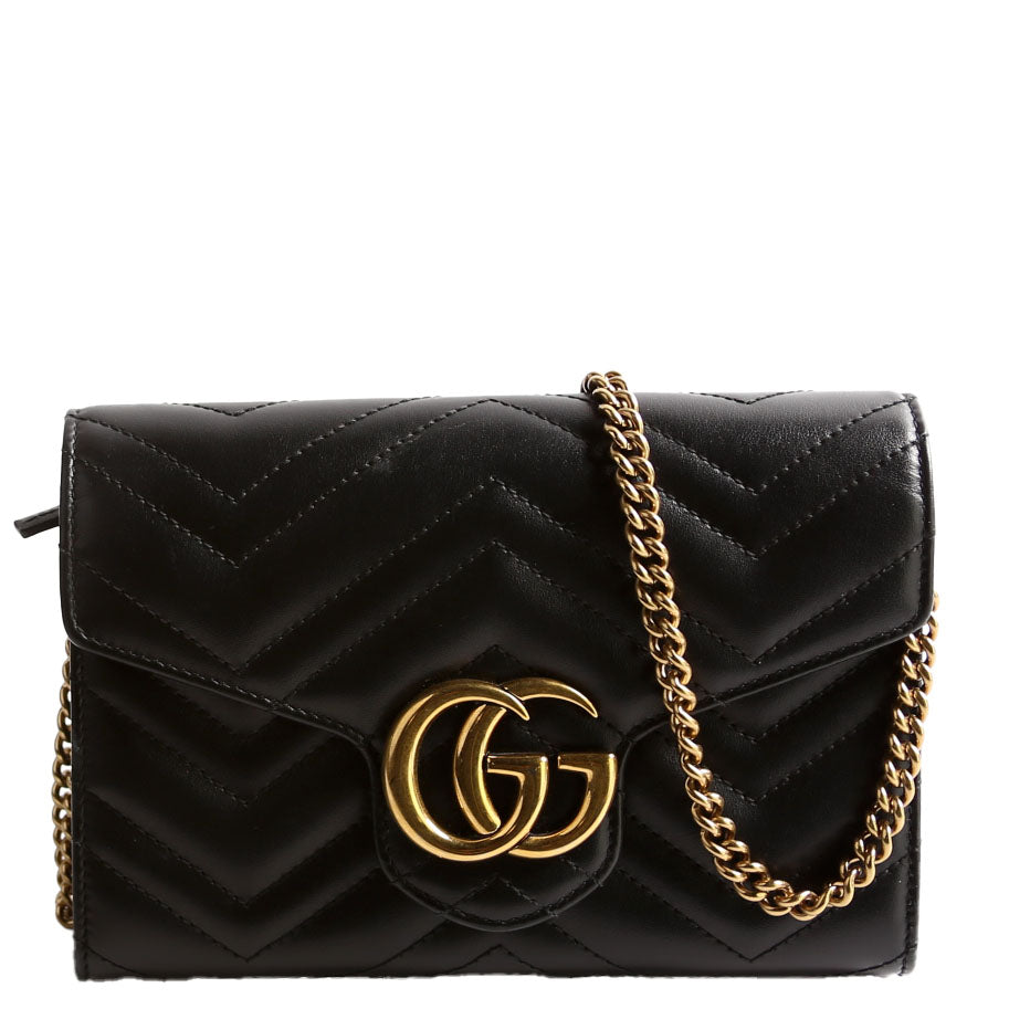 474575 Marmont Chain Wallet Black