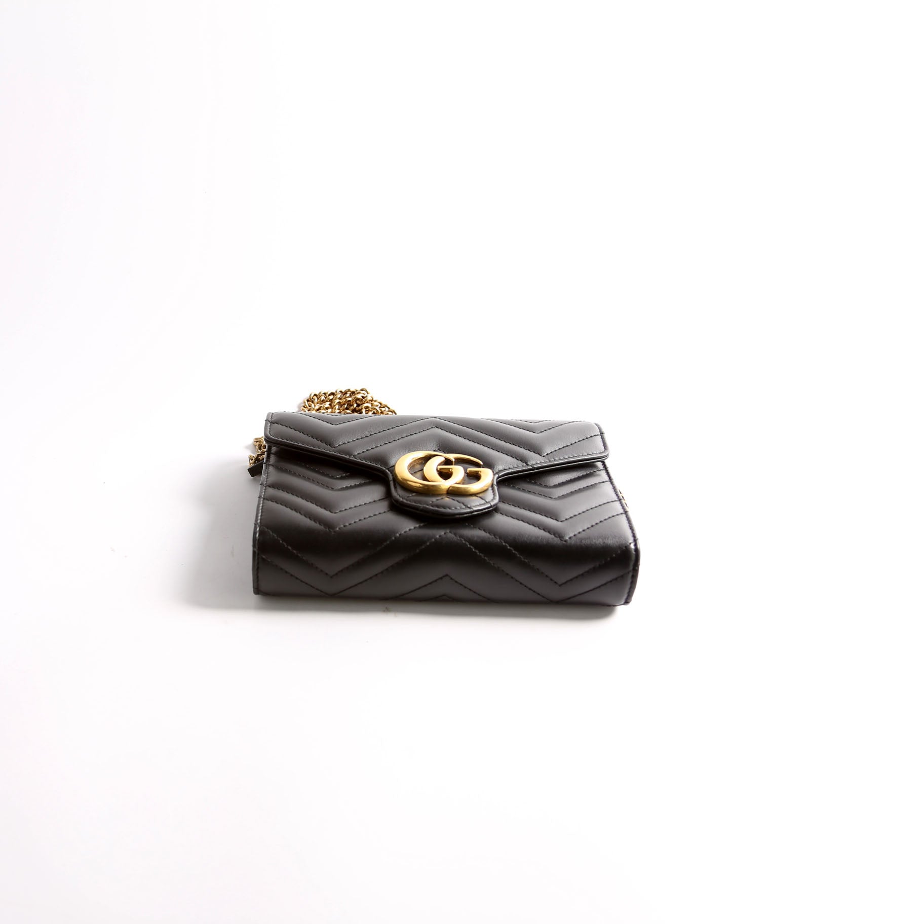 474575 Marmont Chain Wallet Black