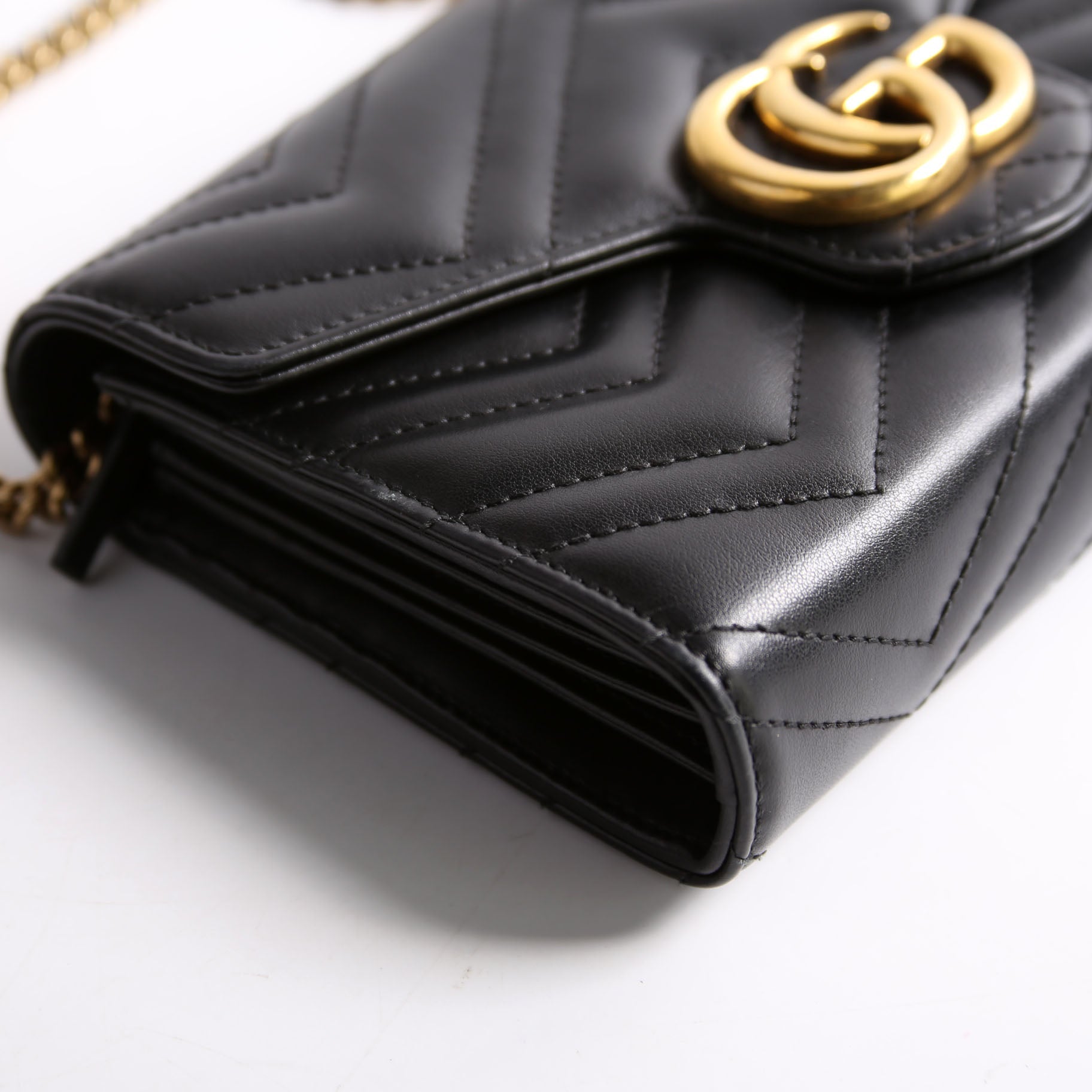 474575 Marmont Chain Wallet Black