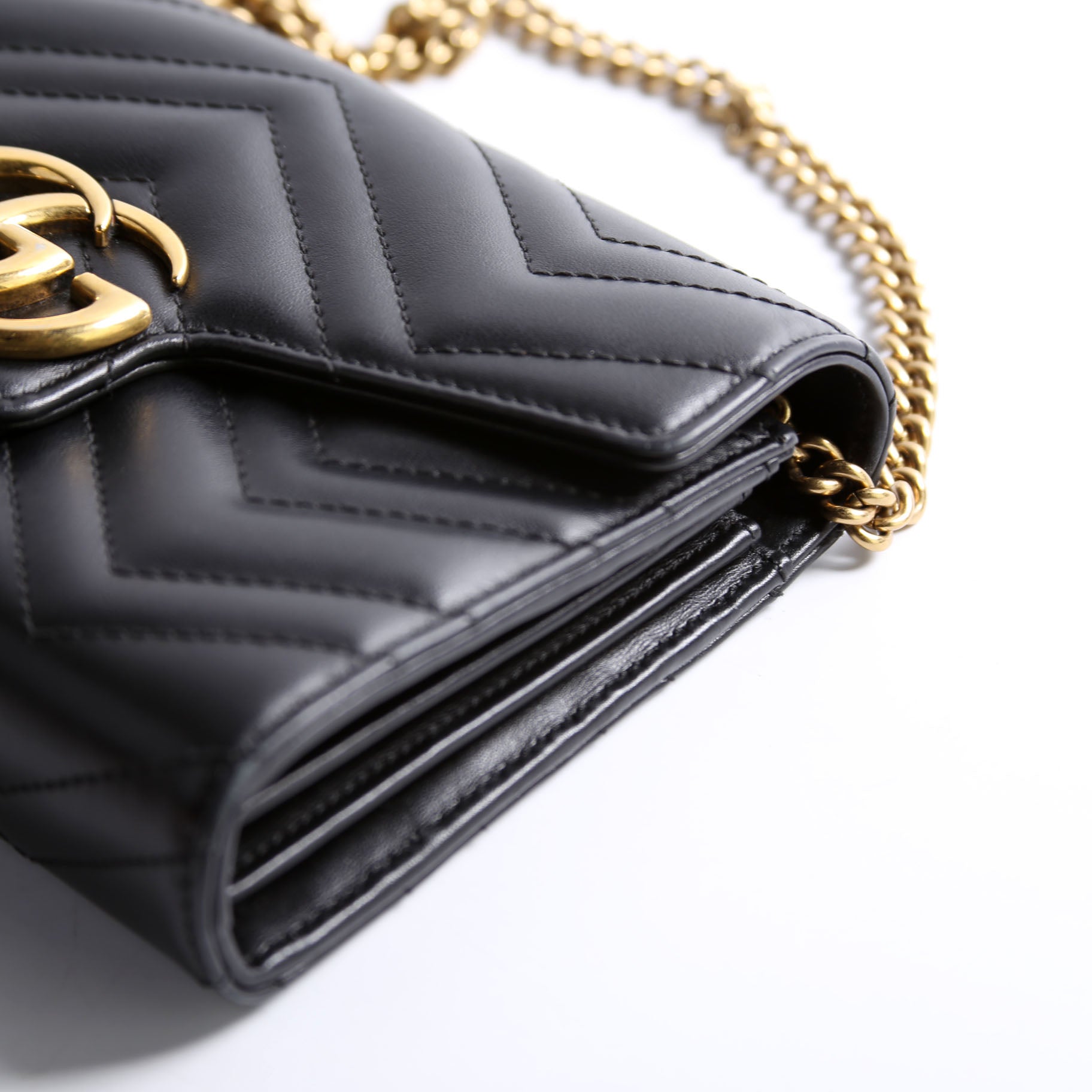 474575 Marmont Chain Wallet Black