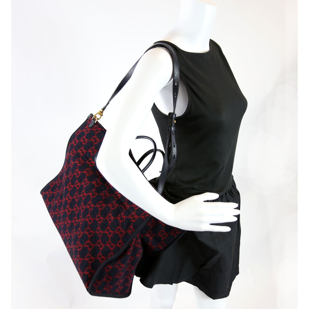 598169 GG Wool Tote Navy