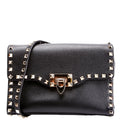 Rockstud Small FlIp Lock Crossbody Black