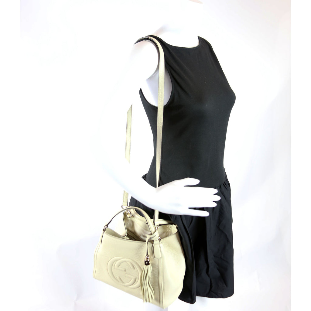 336751 Soho Leather Shoulder Off White