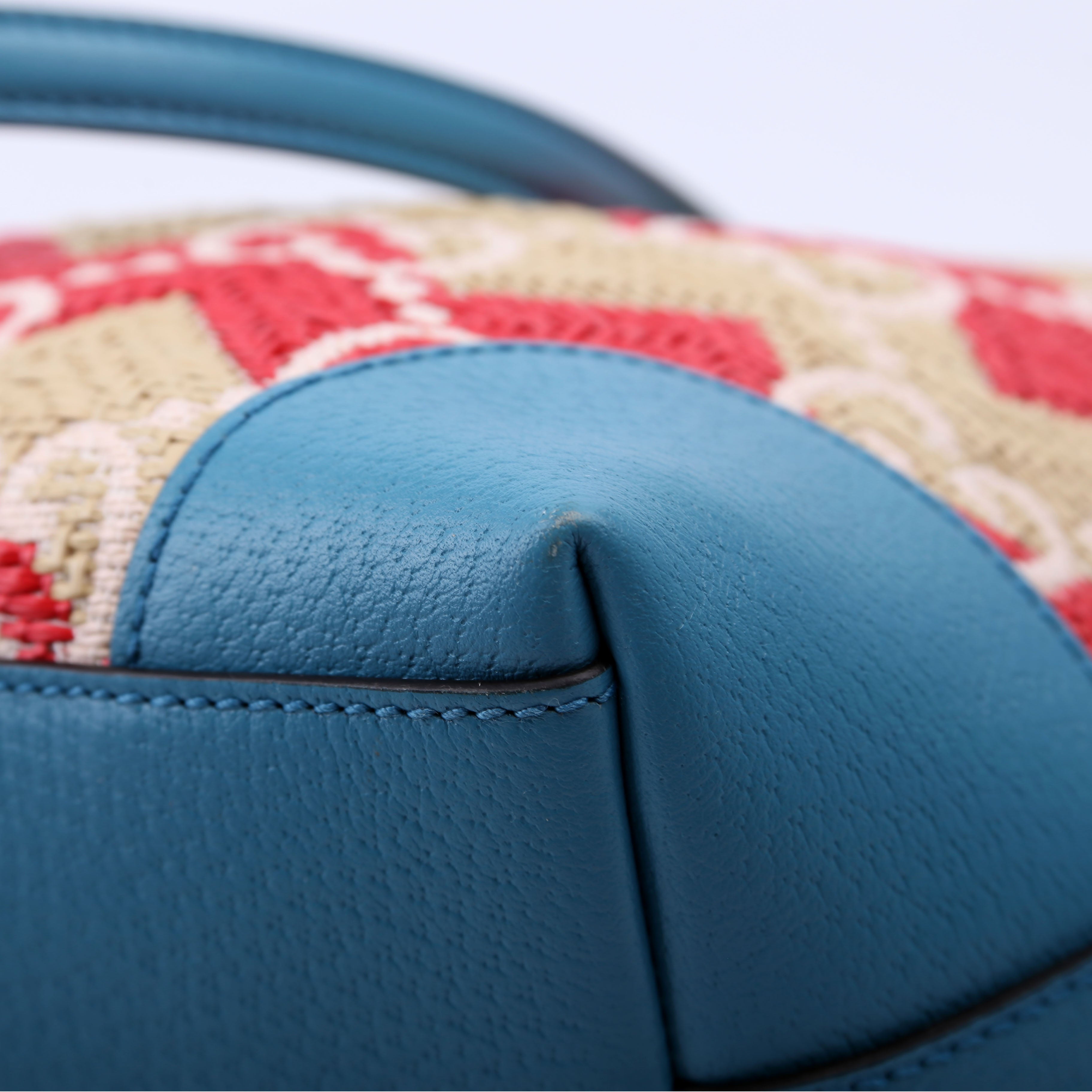 631685 GG Raffia Ophidia Tote