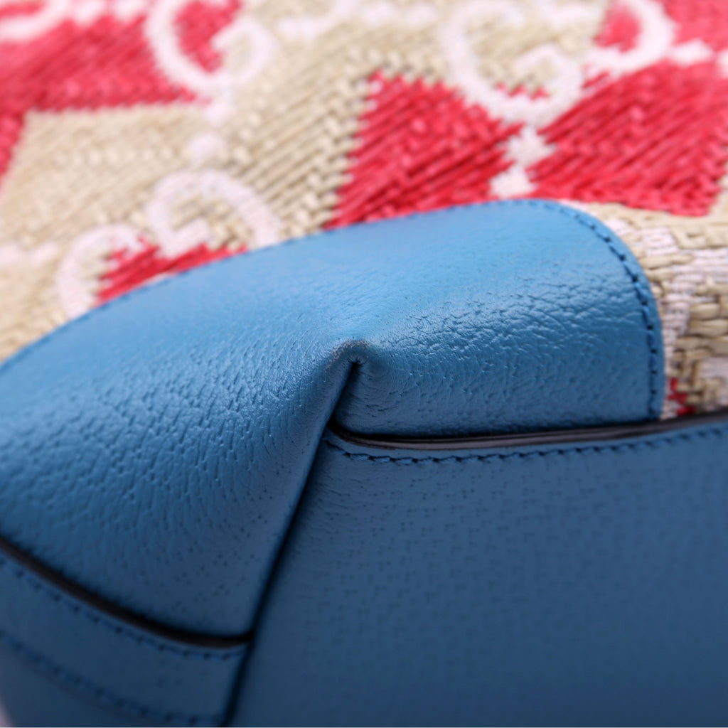631685 GG Raffia Ophidia Tote