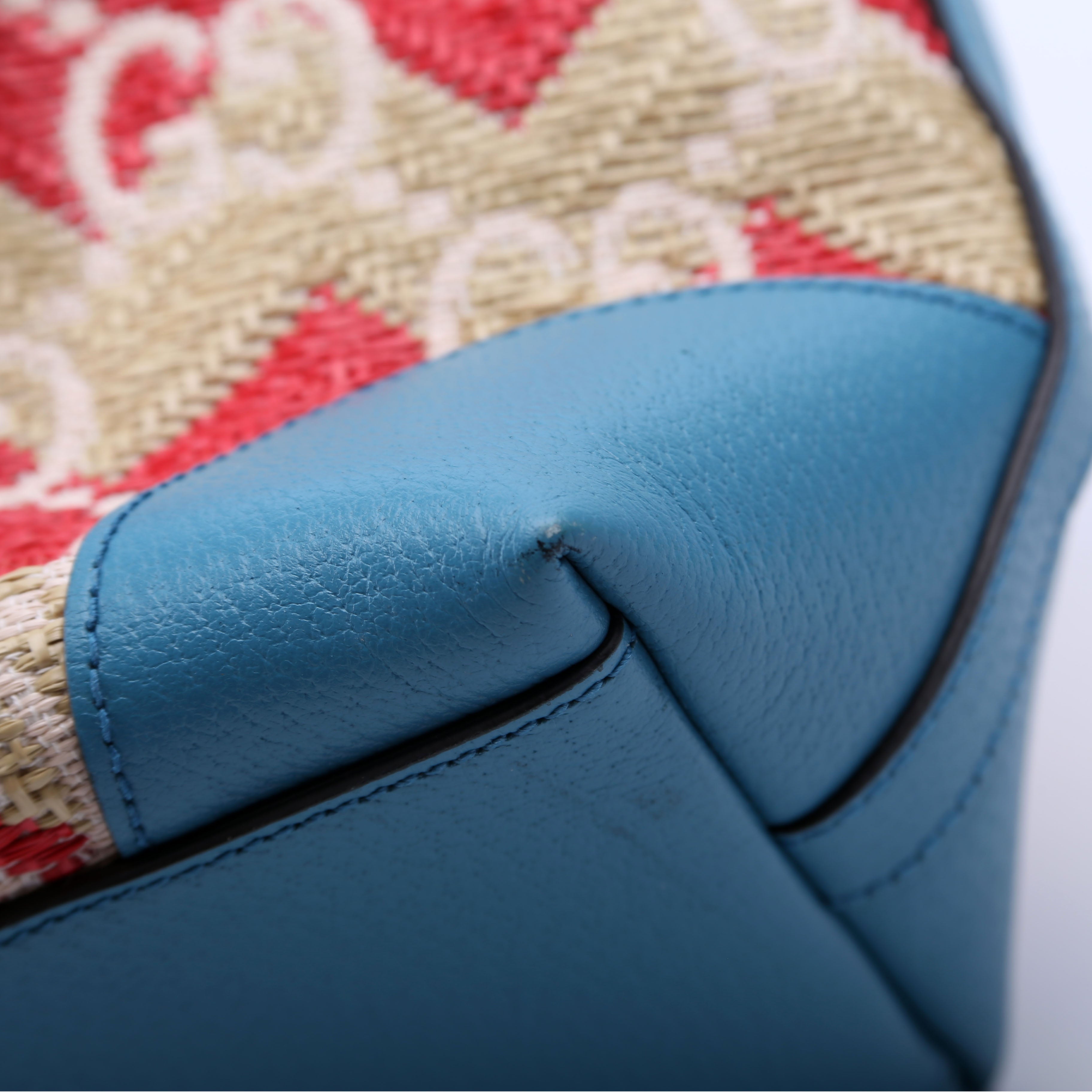 631685 GG Raffia Ophidia Tote