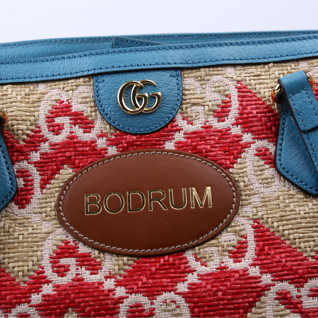 631685 GG Raffia Ophidia Tote