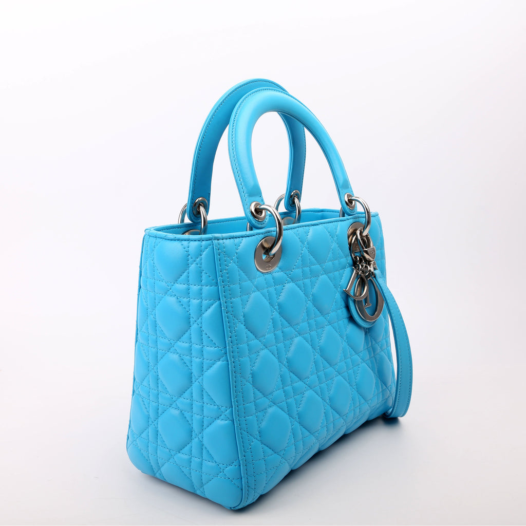 Dior Lady Dior Medium Lambskin Blue