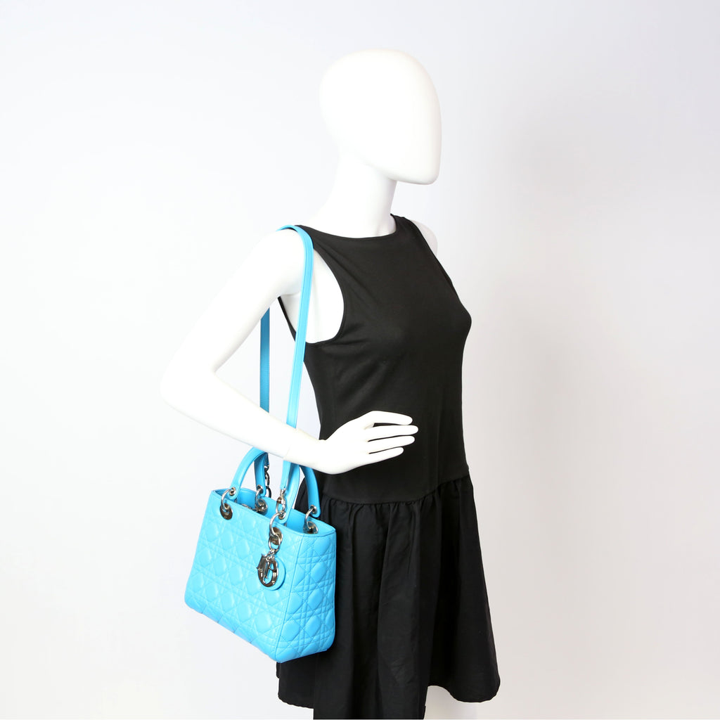Dior Lady Dior Medium Lambskin Blue