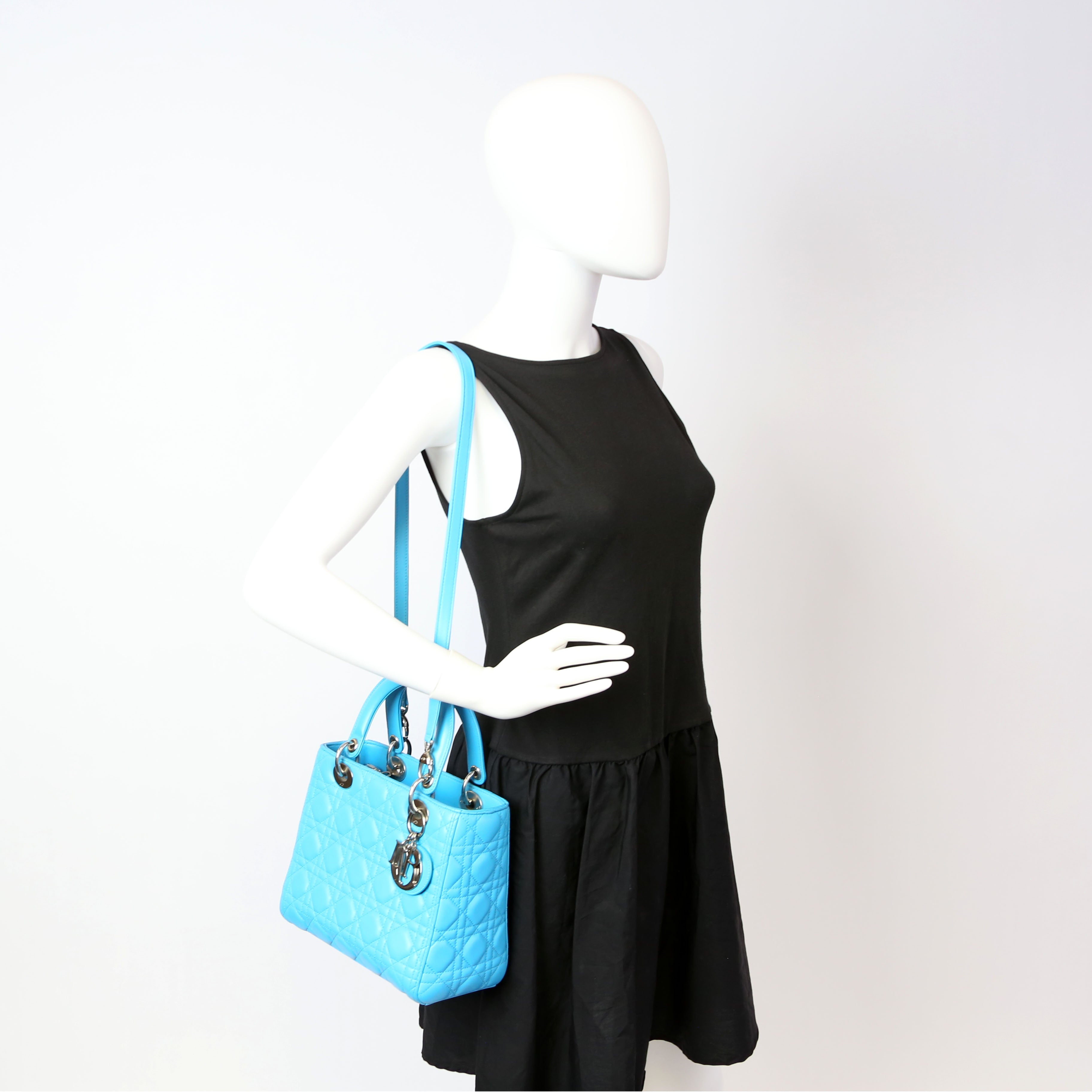 Dior Lady Dior Medium Lambskin Blue