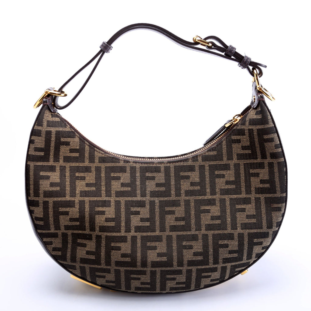 8BR798 Fendigraphy Small Zucca Hobo Brown
