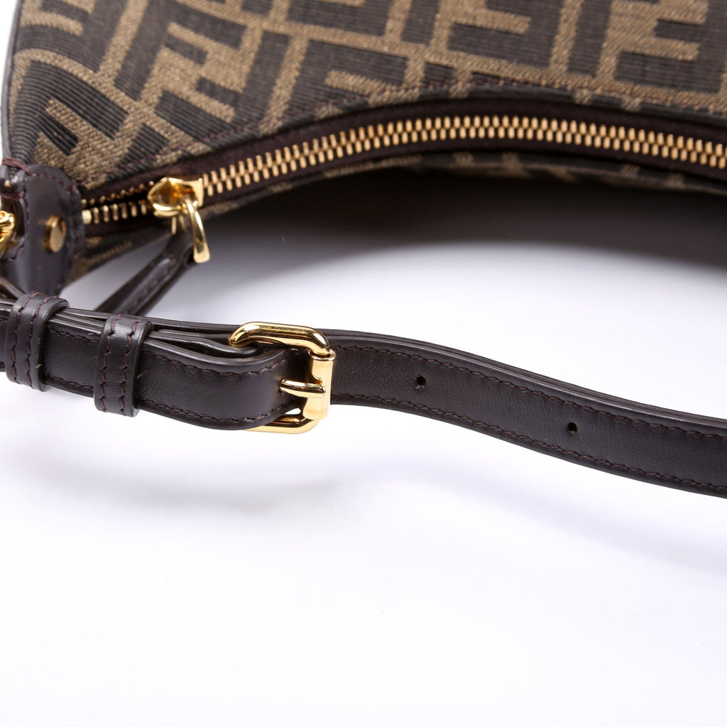 8BR798 Fendigraphy Small Zucca Hobo Brown