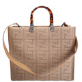 8BH386 FF Fabric Sunshine Shopper Medium Tan