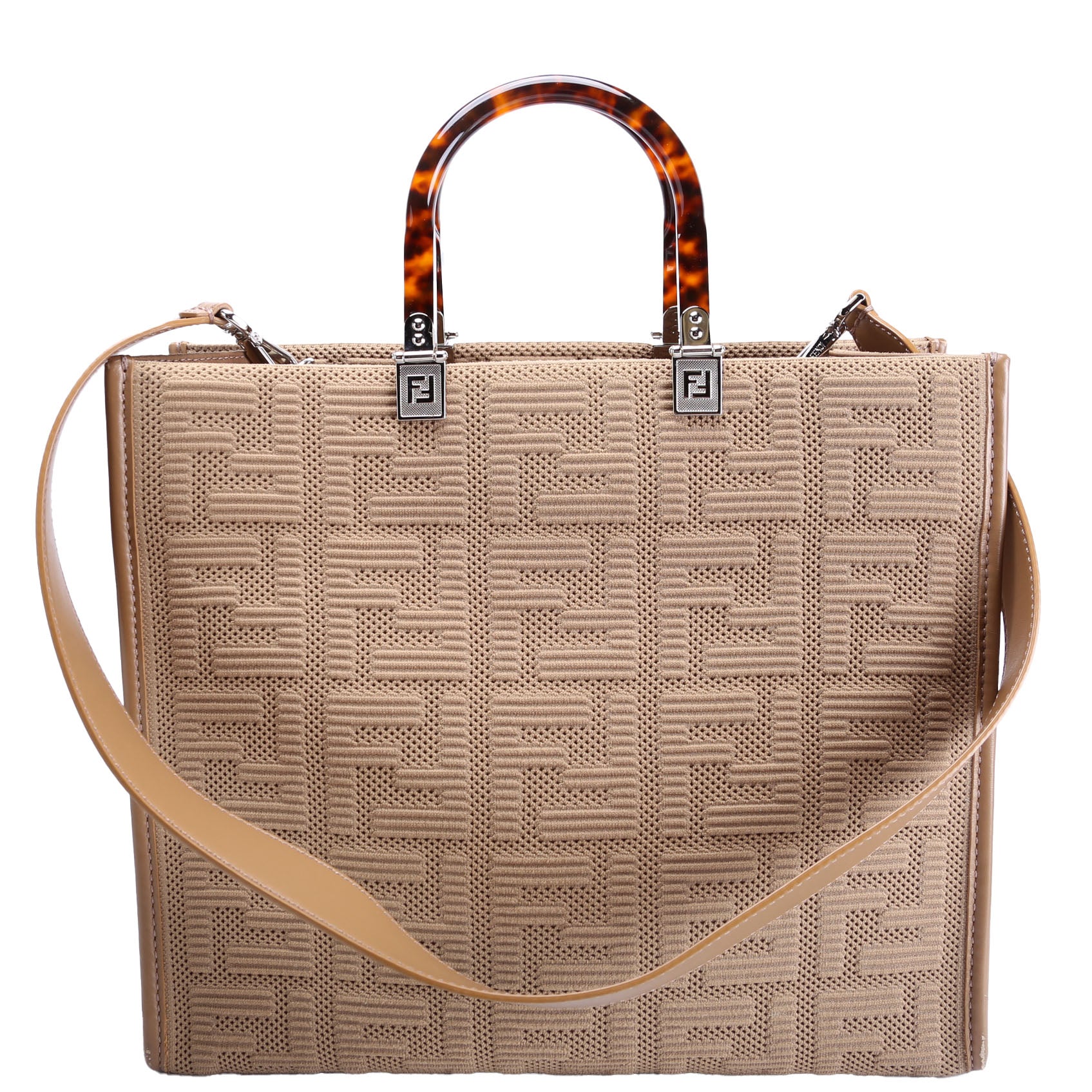 8BH386 FF Fabric Sunshine Shopper Medium Tan