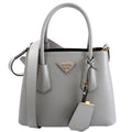 1BG443 Small Double Saffiano Grey