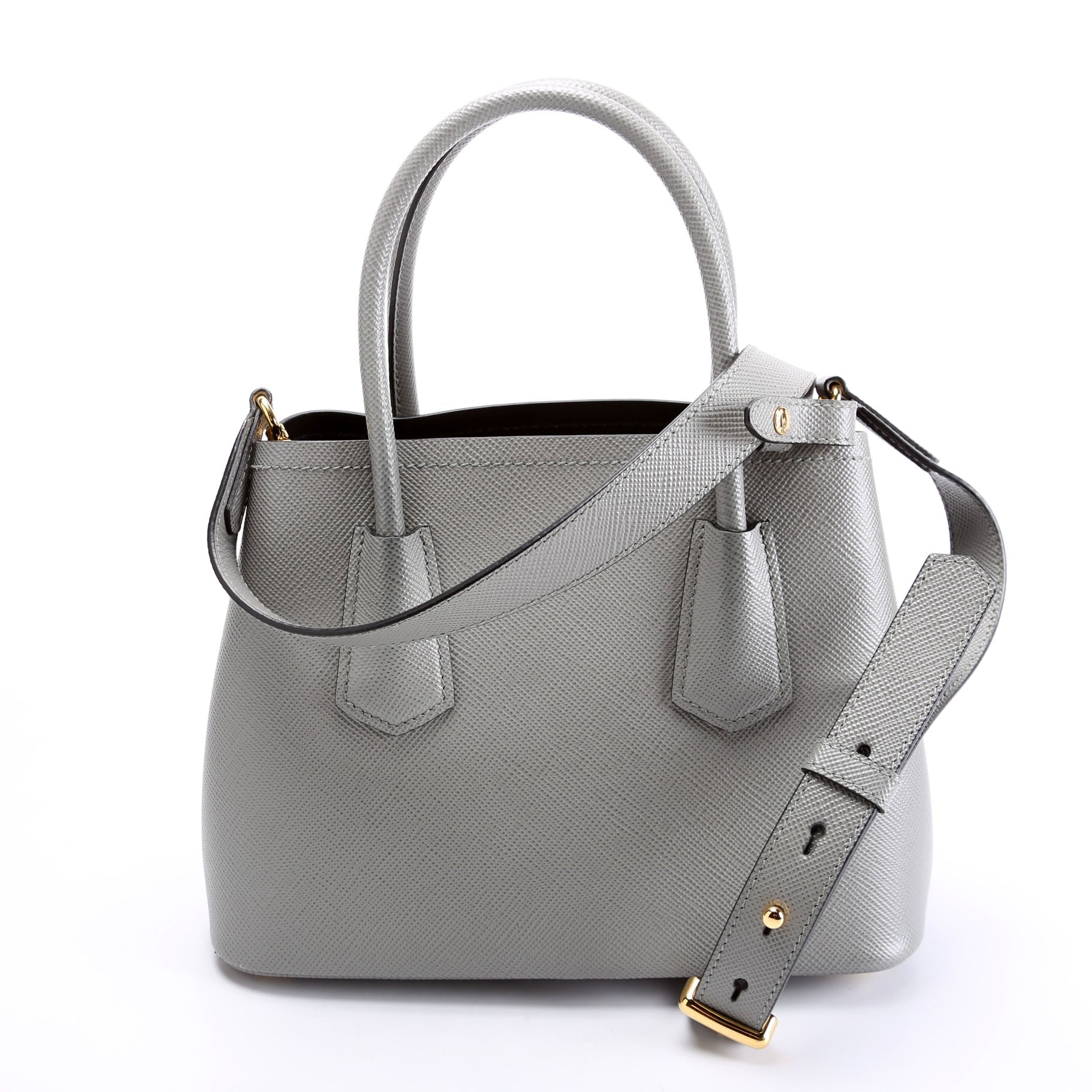 1BG443 Small Double Saffiano Grey