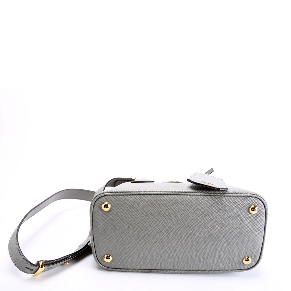 1BG443 Small Double Saffiano Grey