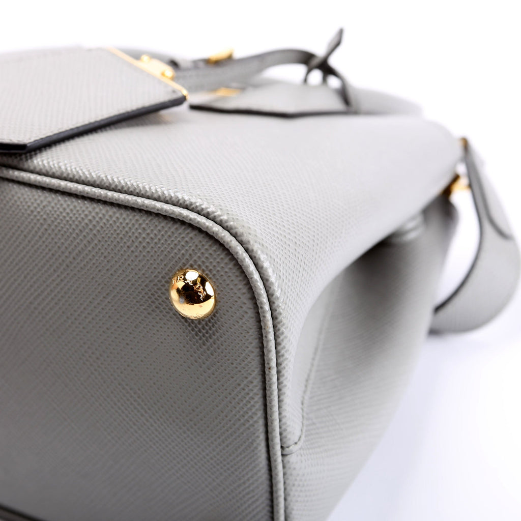 1BG443 Small Double Saffiano Grey