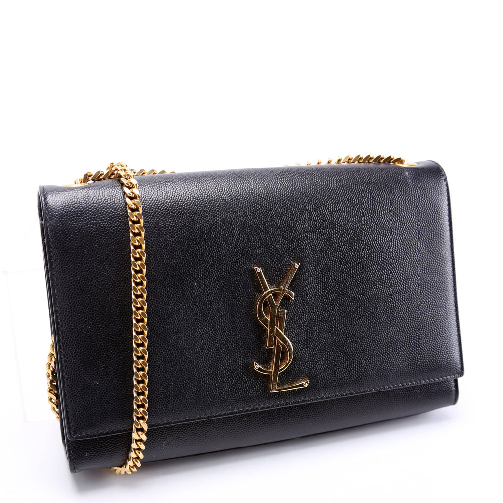 Kate Satchel Grain Medium 364021 Black/Gold