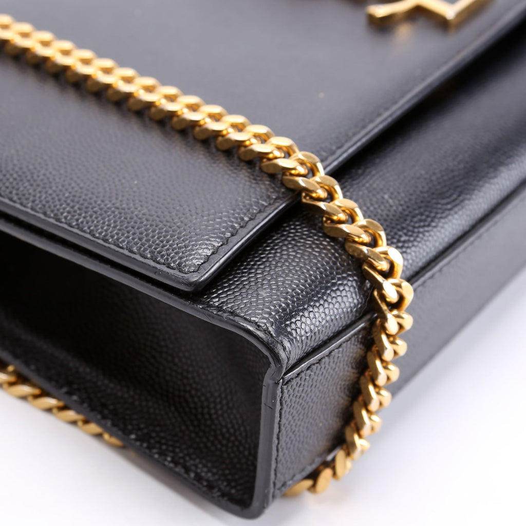 Kate Satchel Grain Medium 364021 Black/Gold