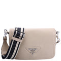 1BD314 Logo Leather Shoulder Small Tan
