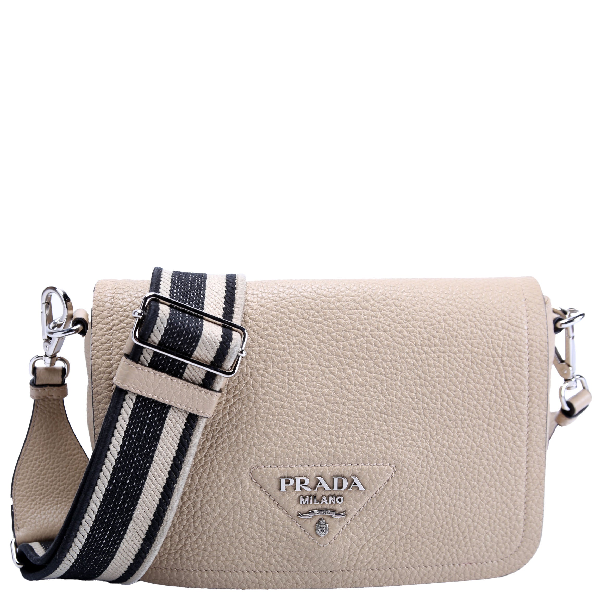 1BD314 Logo Leather Shoulder Small Tan