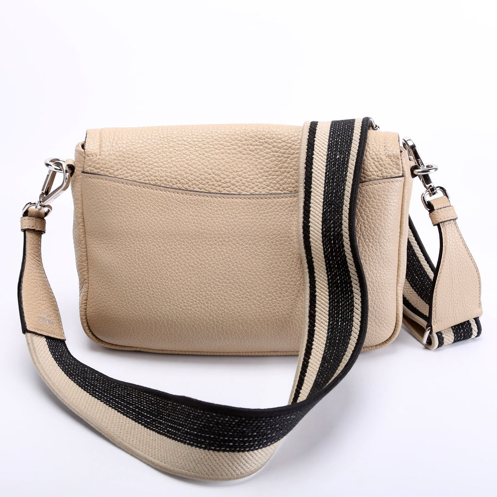 1BD314 Logo Leather Shoulder Small Tan