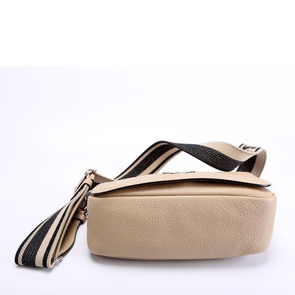 1BD314 Logo Leather Shoulder Small Tan