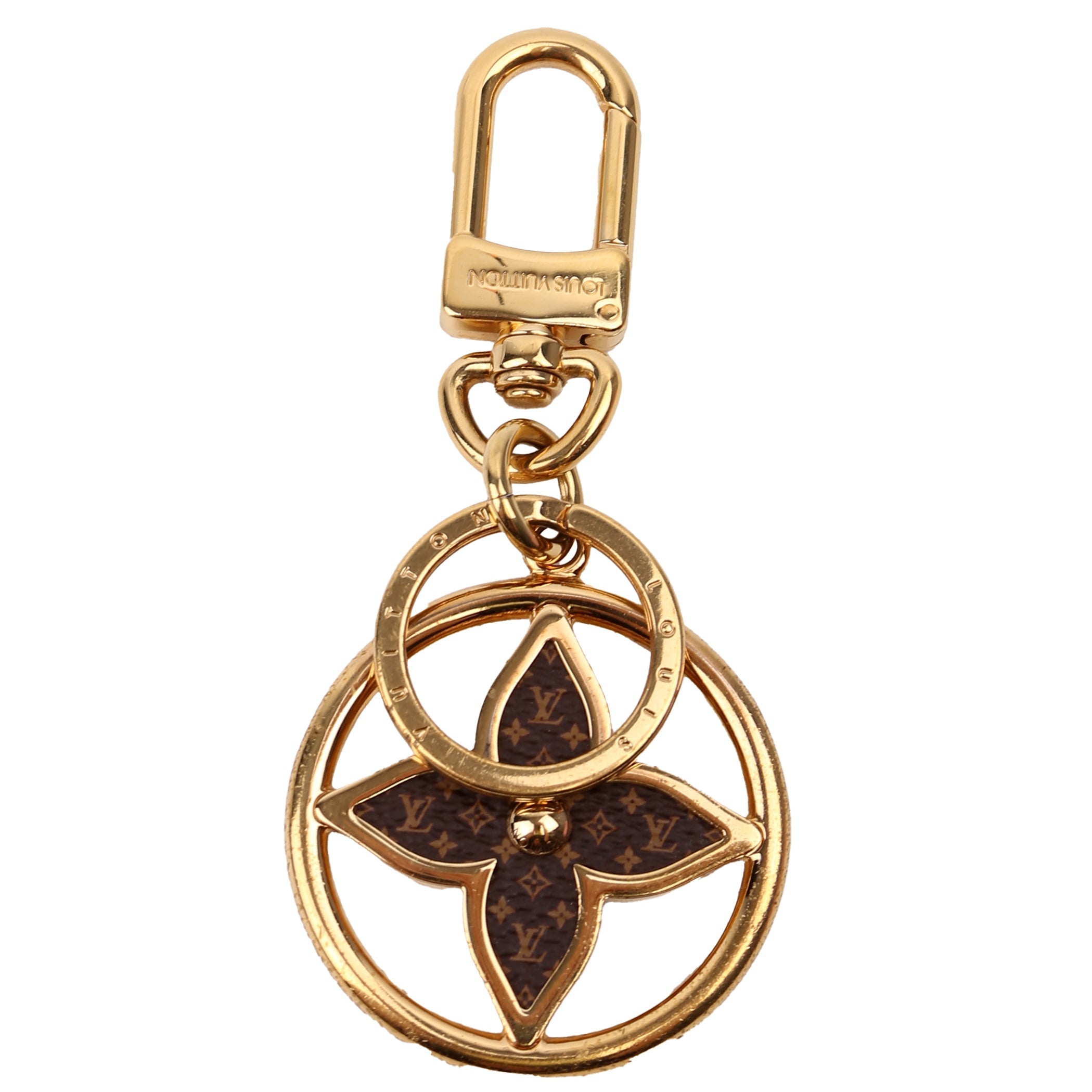 Puzzle Flower Monogram Key Ring Bag Charm