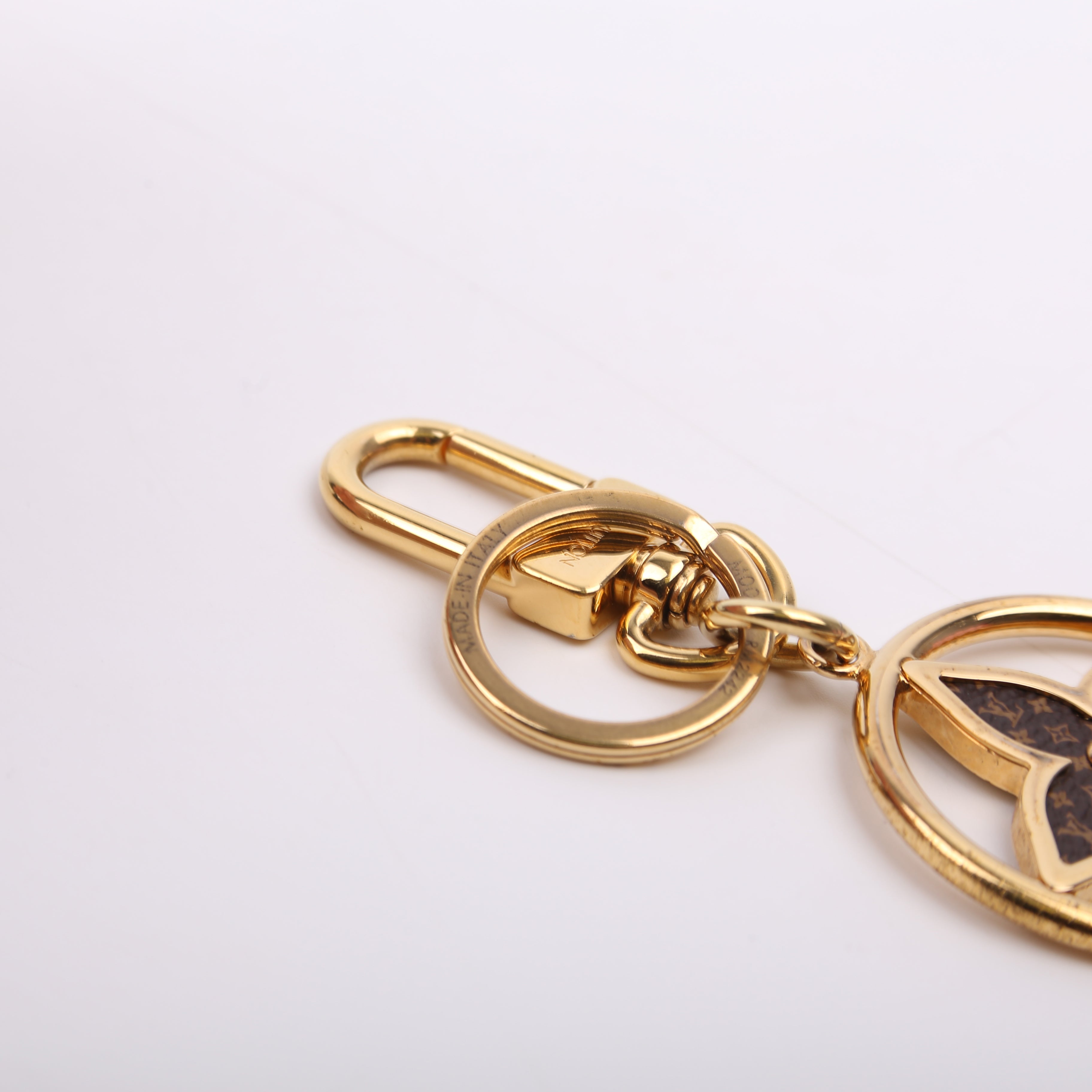 Puzzle Flower Monogram Key Ring Bag Charm